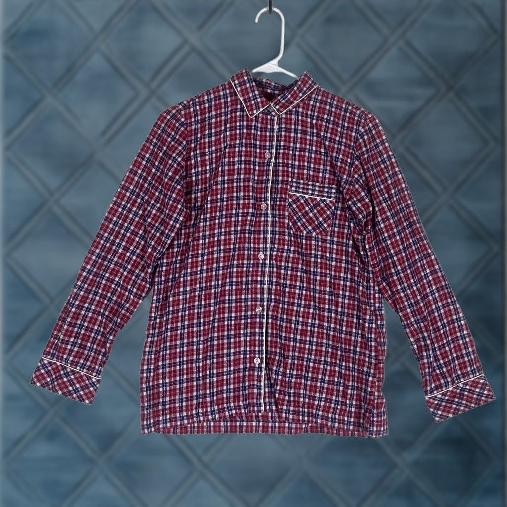 Victoria's Secret VINTAGE Victoria's Secret Pajama Top Womens XS Red Plaid Long Sleeve Sleepwear Size XS / US 0-2 / IT 36-38 - 1 Thumbnail