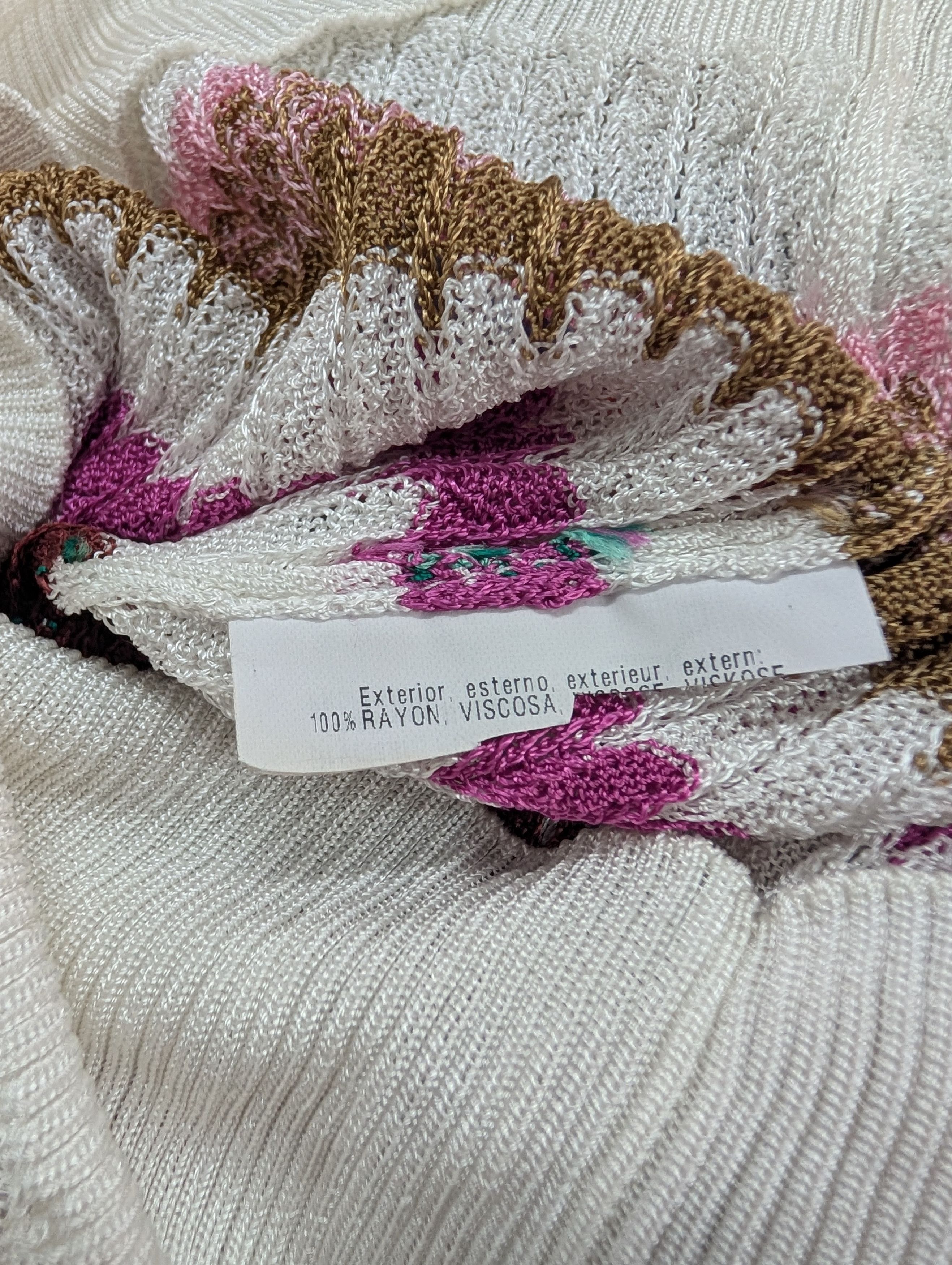 Missoni Missoni White V-neck Knitted Pullover with Mixed Patterns Size XS / US 0-2 / IT 36-38 - 5 Thumbnail