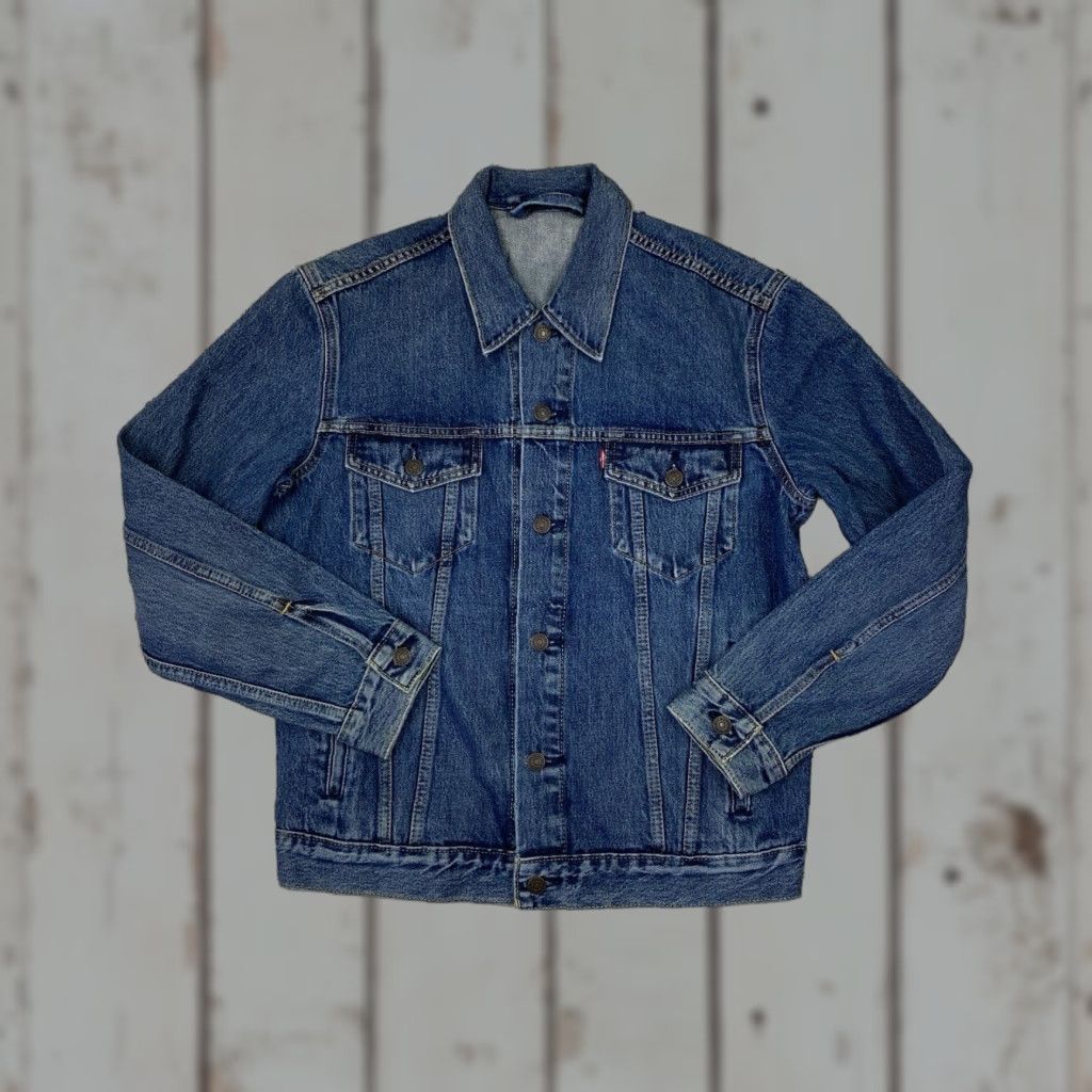 Levi's Levi's Trucker Jacket Denim Blue M Medium Stock Sample Big E Collared Lined Men Jeans Jacket Size US M / EU 48-50 / 2 - 1 Thumbnail