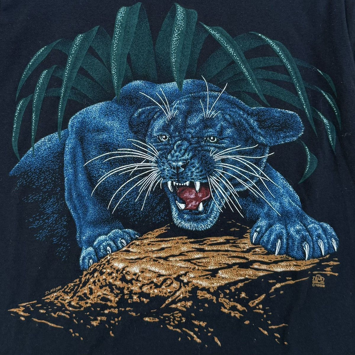 Jerzees Vintage 1989 Black Panther T-Shirt Size Small Jerzees 80s Size US S / EU 44-46 / 1 - 3 Thumbnail