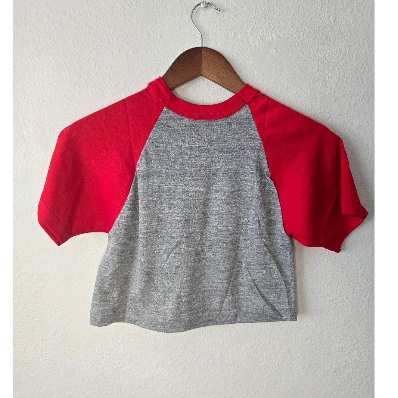 Other 80s Women's Vintage Sportswear Gray Red Crop Top Tee Women S Size S / US 4 / IT 40 - 6 Thumbnail