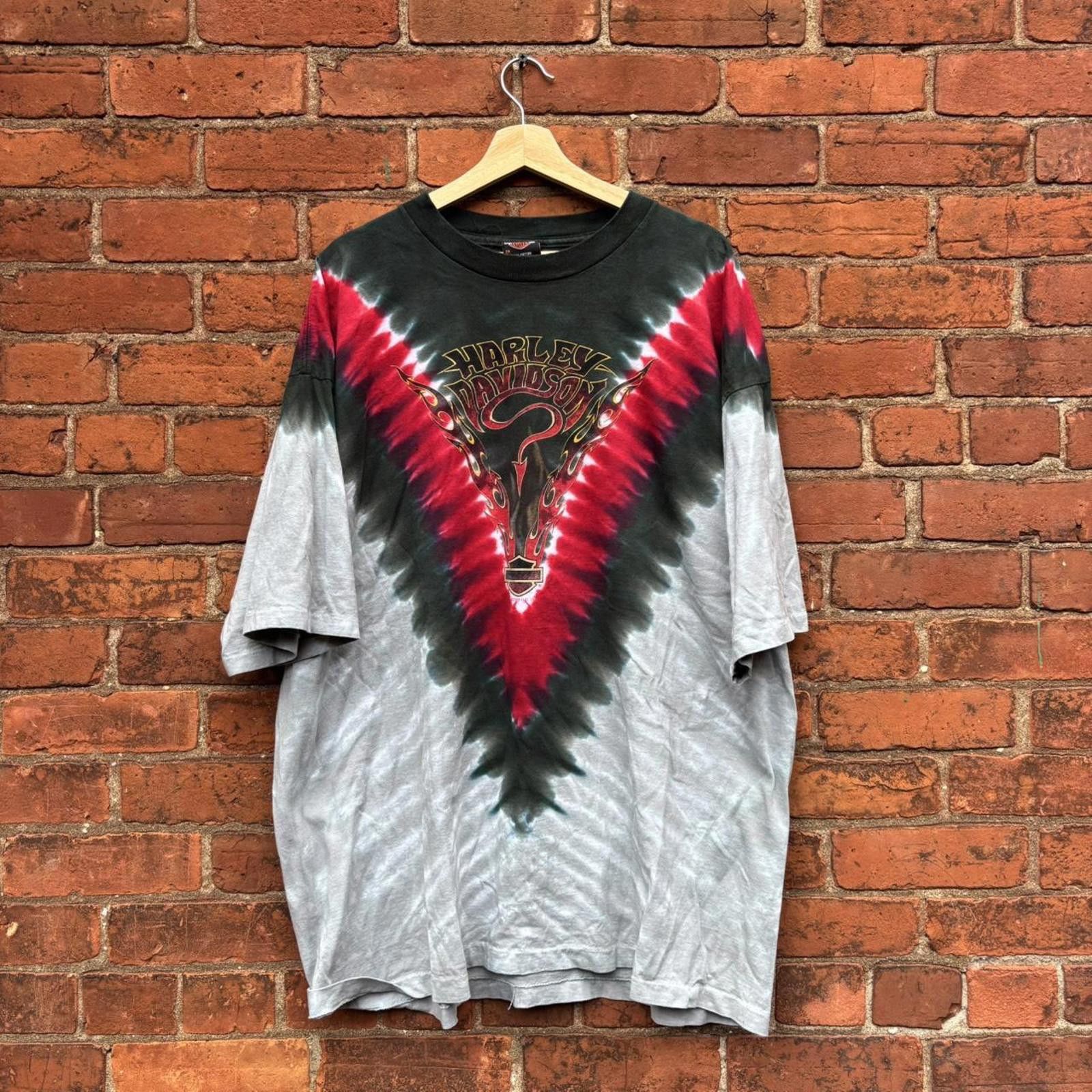 vintage Harley Davidson tie dye devil tail t shirt 2005 XXL