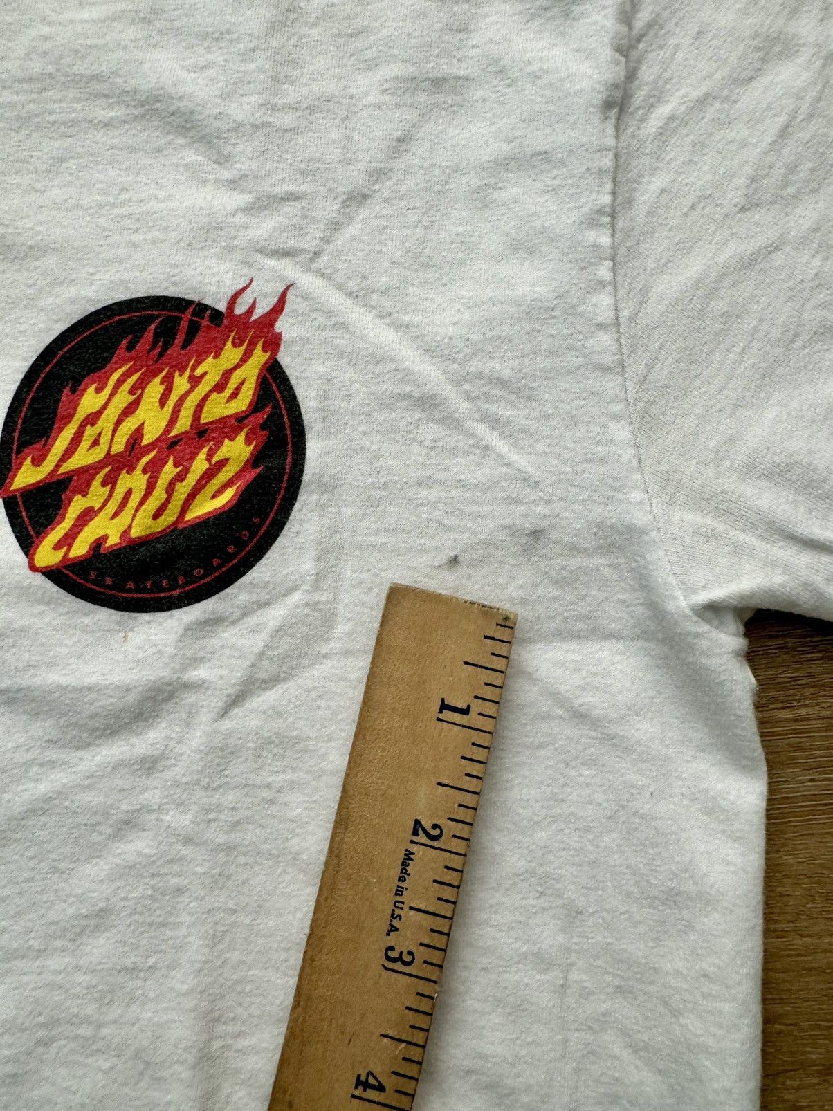 Santa Cruz Skateboards × Vintage Flaming Logo SANTA CRUZ Double Sided Skate Tshirt Medium Size US M / EU 48-50 / 2 - 11 Thumbnail