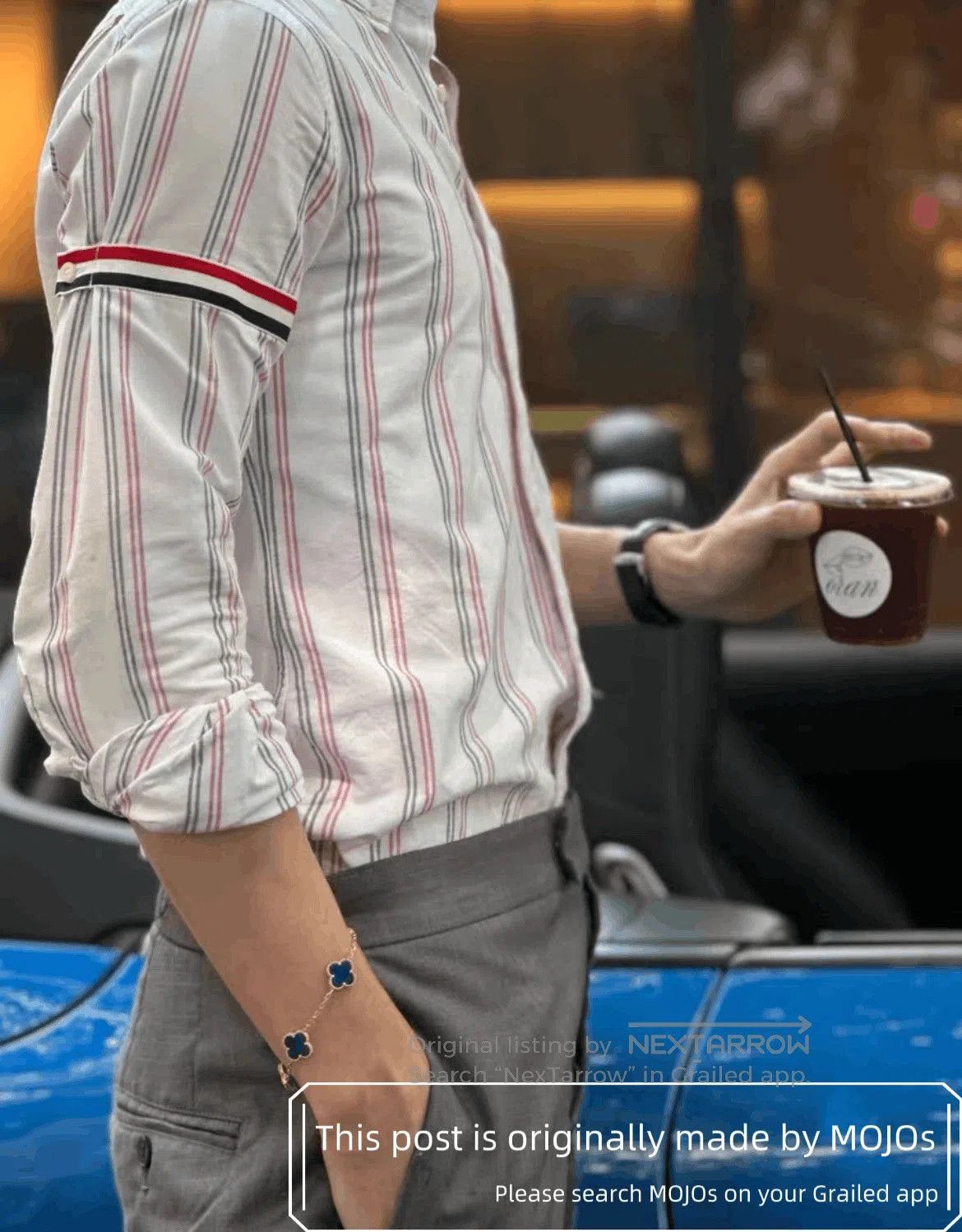 Thom Browne Sz 2 Thom Browne Double Sleeves Stripe Pattern White Shirt. Size US M / EU 48-50 / 2 - 6 Thumbnail