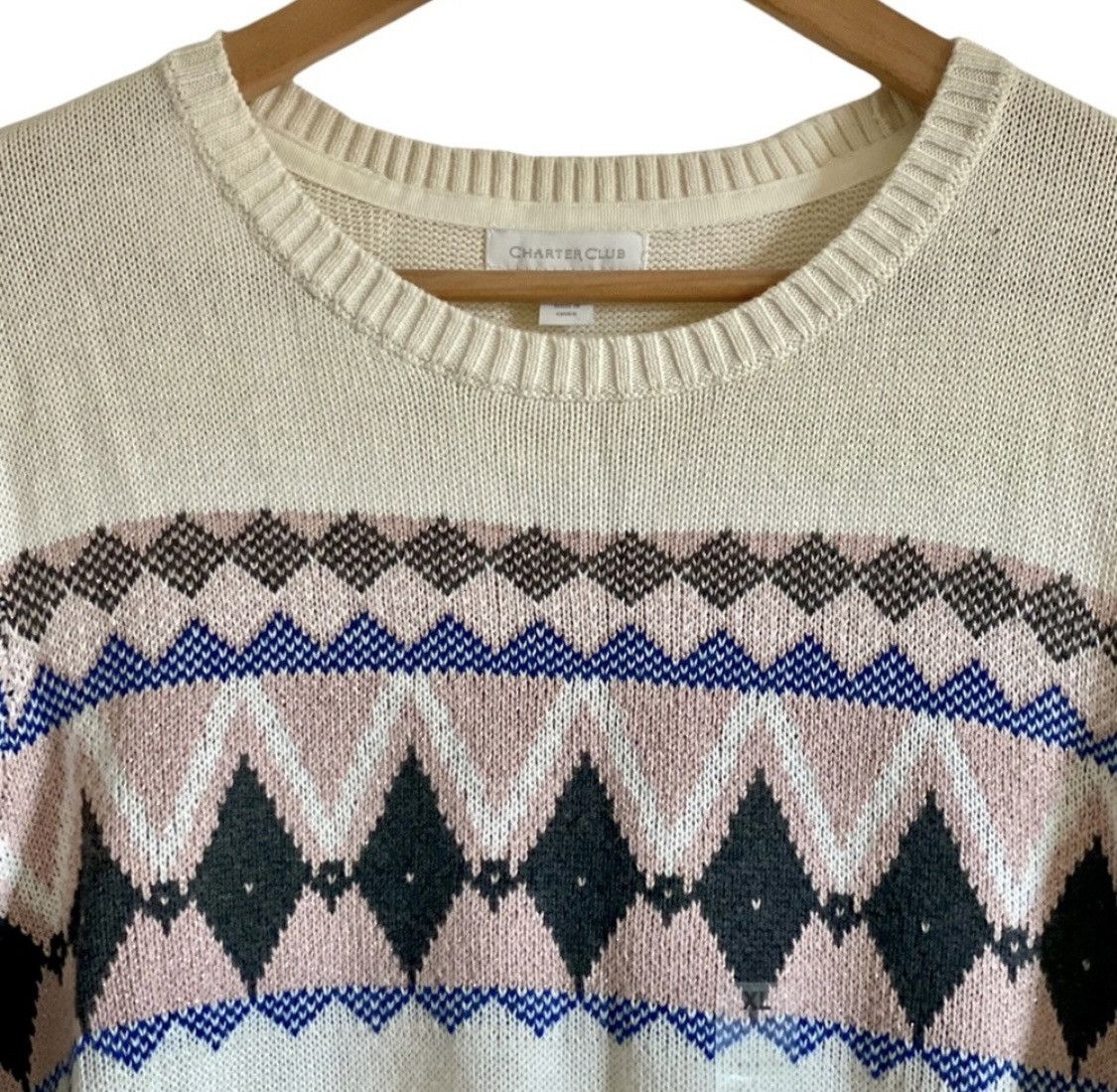 Charter Club CHARTER CLUB SPARKLE CREW NECK PULLOVER KNIT SWEATER SZ XL Size XL / US 12-14 / IT 48-50 - 2 Thumbnail