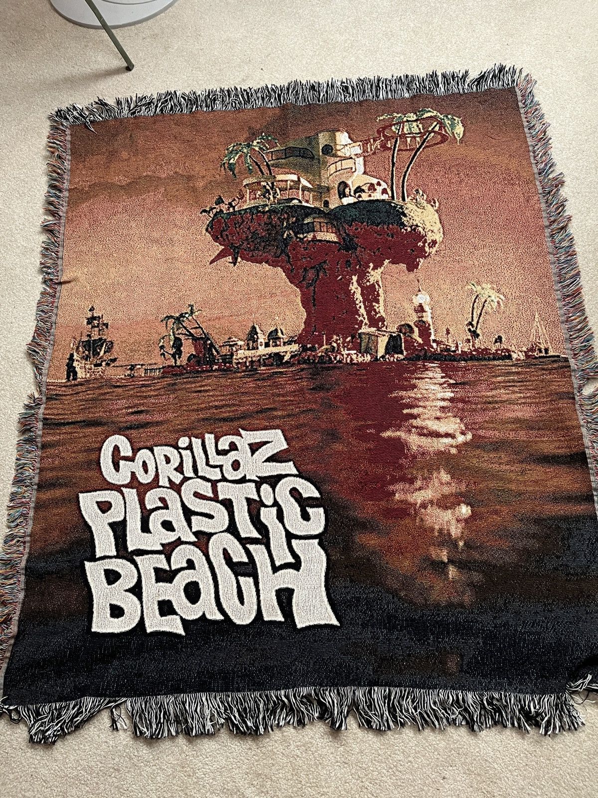 Vintage Gorillaz Plastic Beach Blanket Grailed