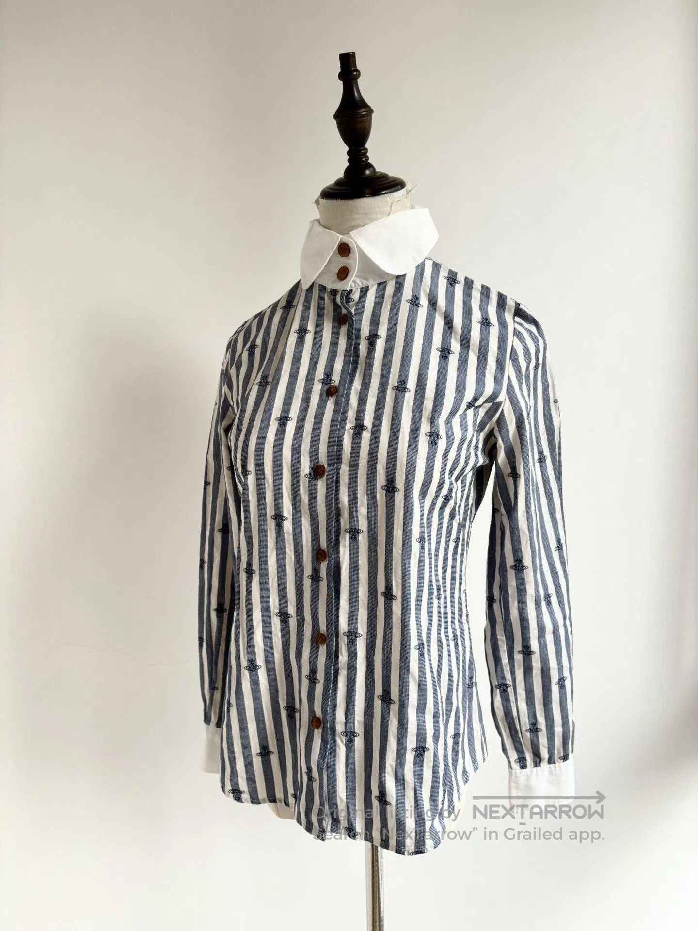 Vivienne Westwood Vivienne Westwood Vintage Blue Stripe Saturn Shirt. Size M / US 6-8 / IT 42-44 - 3 Thumbnail