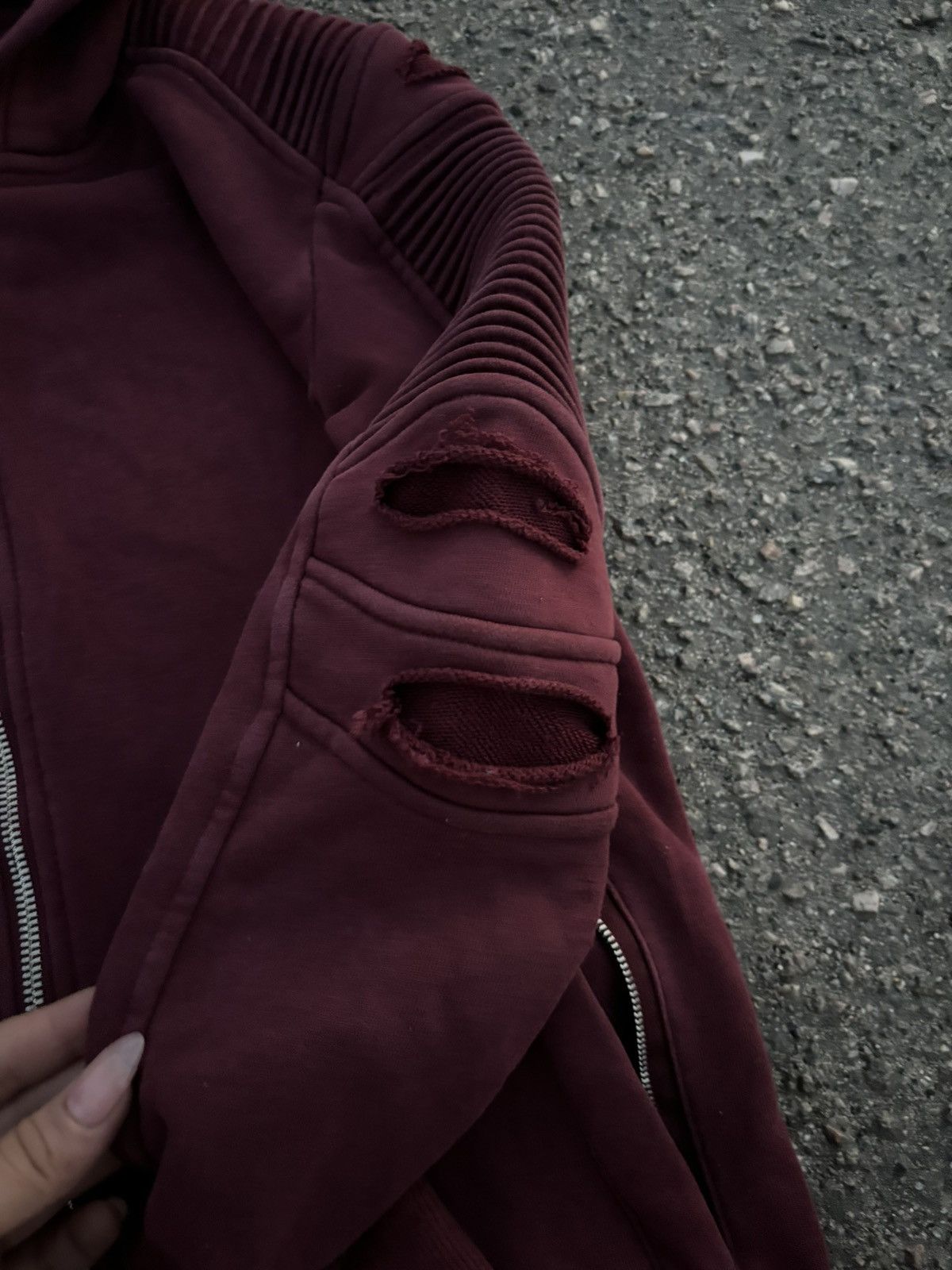 Designer × Vintage Y2k Project X Paris burgundy neoprene jacket Size XS / US 0-2 / IT 36-38 - 2 Thumbnail