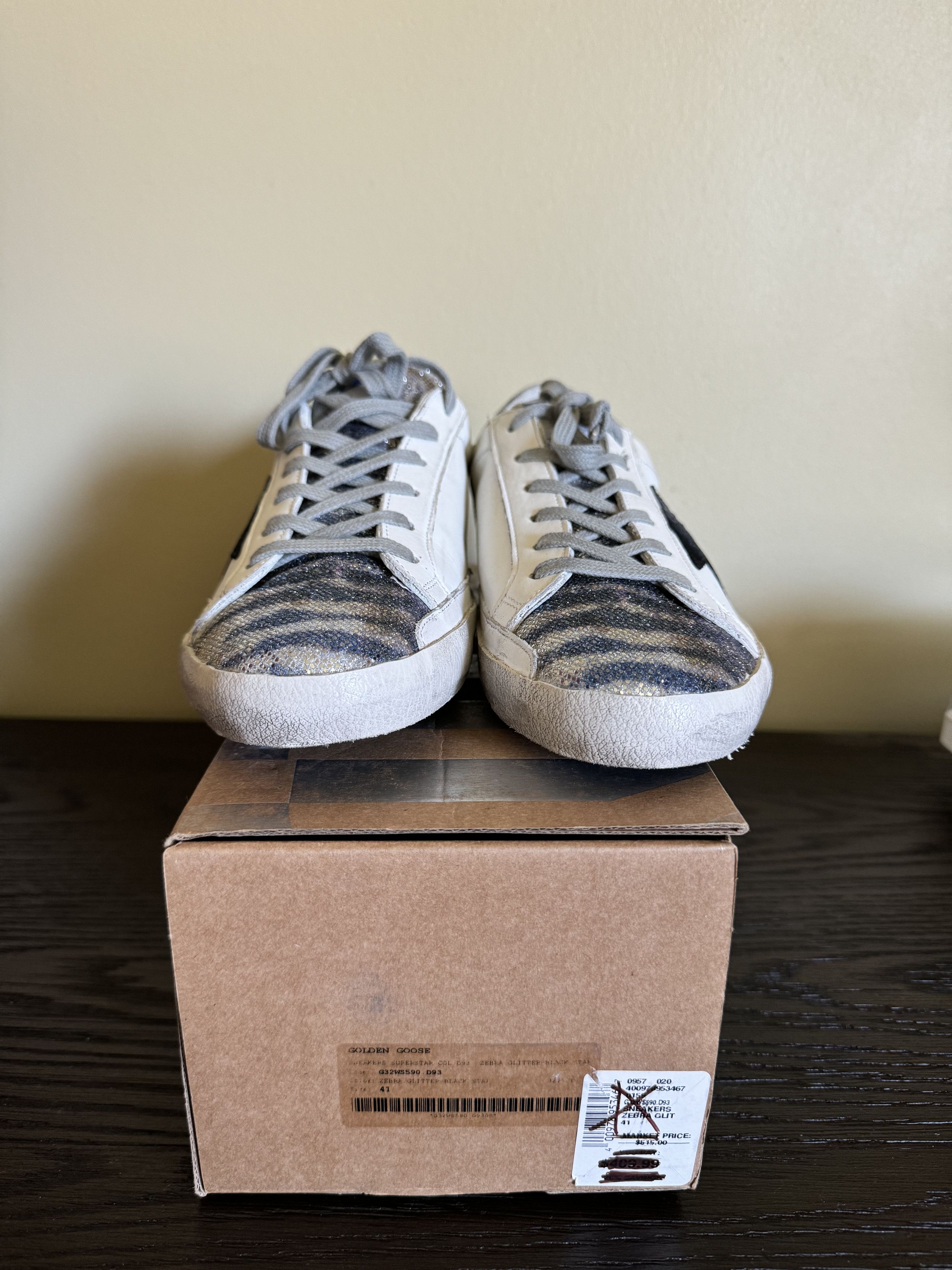Golden Goose GOLDEN GOOSE Superstar Sneaker In Zebra Glitter black Star Grailed