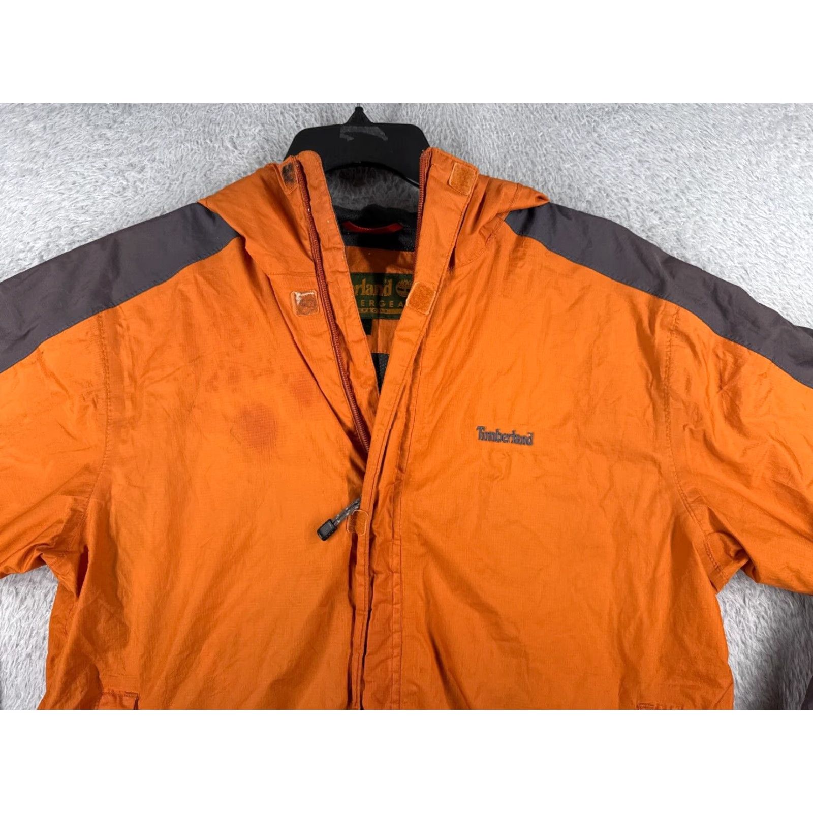 Timberland Timberland Jacket Mens Large Orange Full Zip Hooded Windbreaker Indoor Outdoor Weathergear 90s? Size US L / EU 52-54 / 3 - 4 Thumbnail
