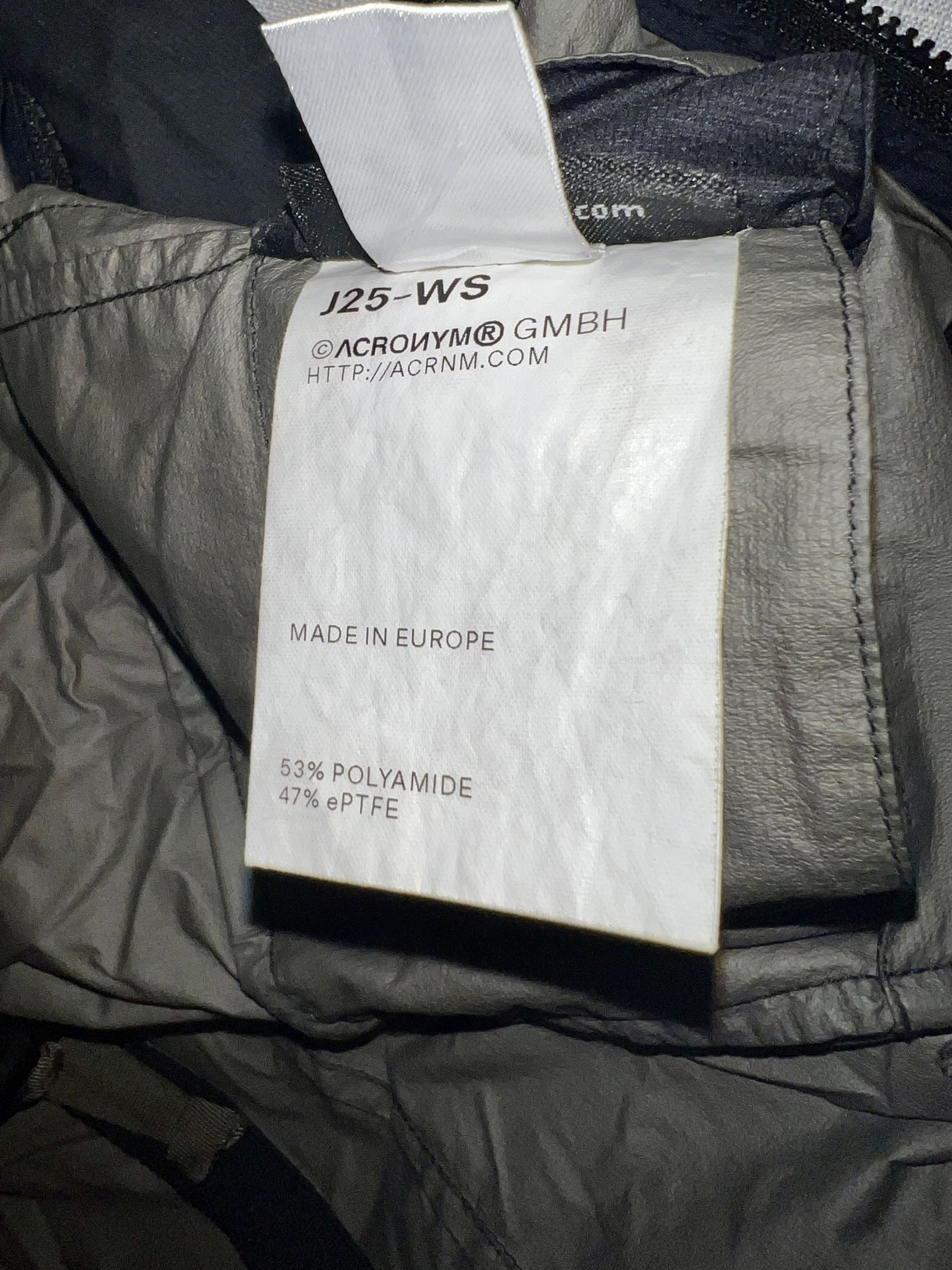 Acronym J25-WS Packable Windbreaker Jacket Black M Medium