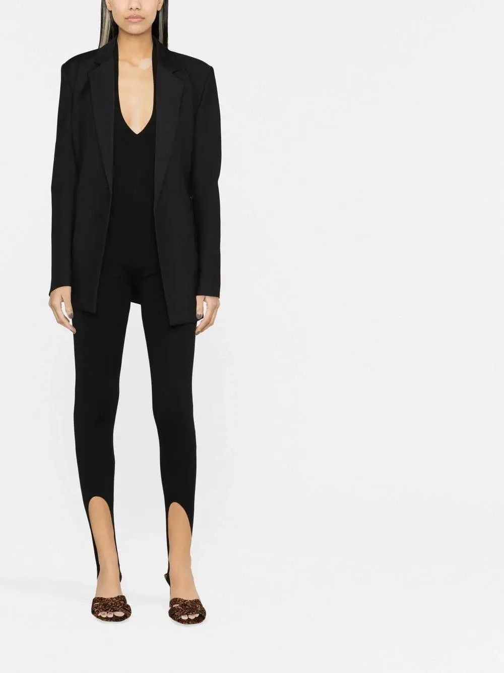 Saint Laurent Paris o1s1wg111024 Halterneck Catsuit in Wool in Black Size 28" / US 6 / IT 42 - 3 Thumbnail