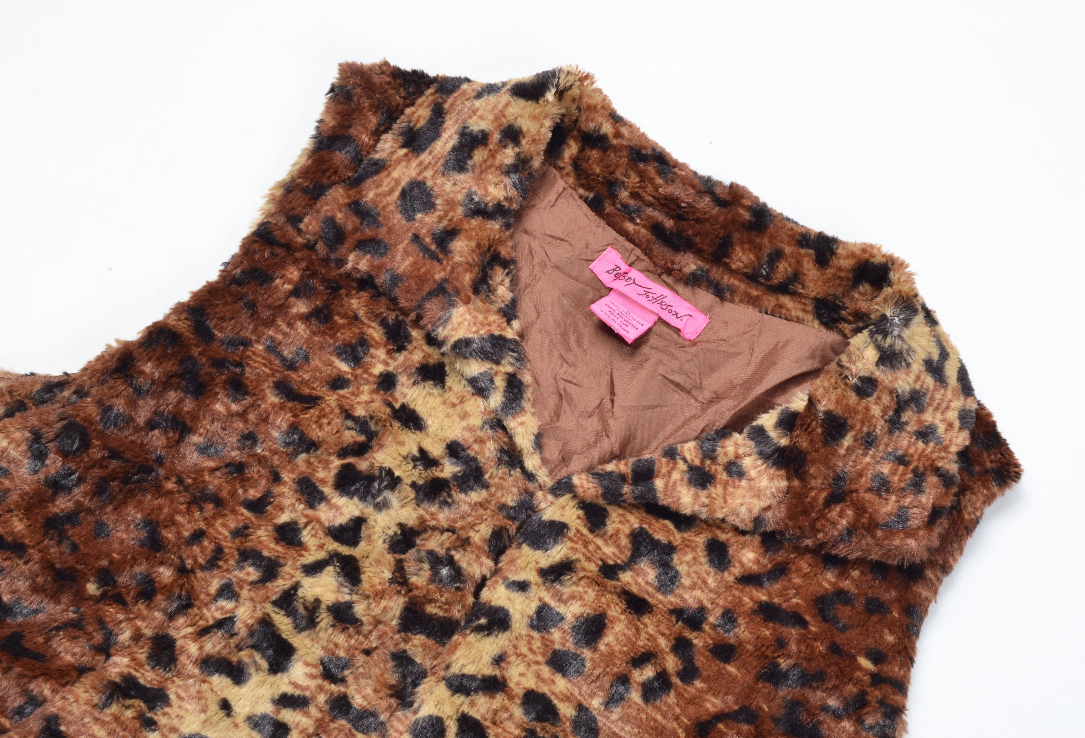 Betsey Johnson Betsey Johnson Y2K Glam Leopard Faux Fur Vest Size M / US 6-8 / IT 42-44 - 5 Thumbnail