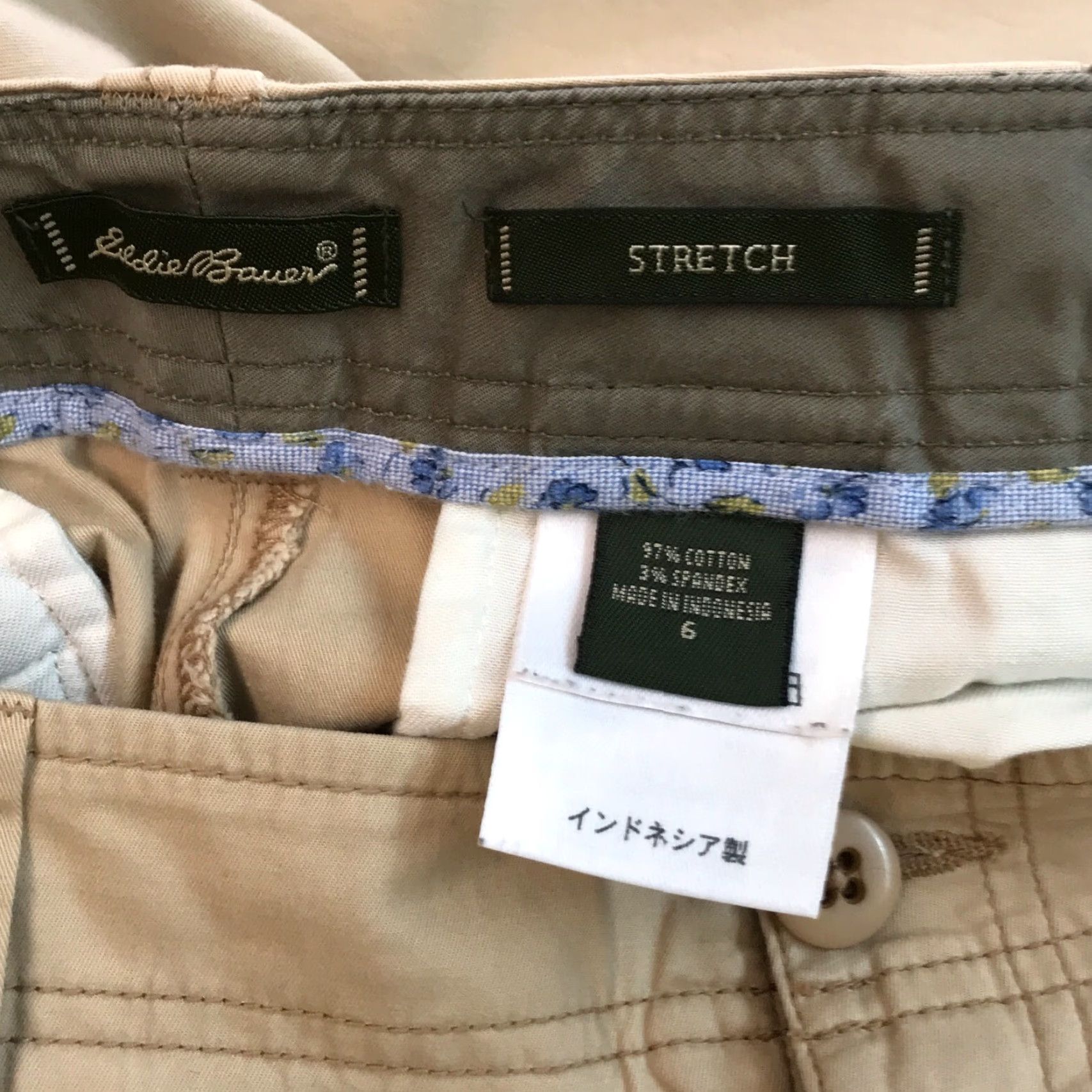 Eddie Bauer Eddie Bauer Pants Women's Flat Front Straight Leg Beige Size 6 Regular 31in Inseam Casual Workwear 97% Cotton 3% Spandex Mens/Womens Size 28" / US 6 / IT 42 - 7 Thumbnail