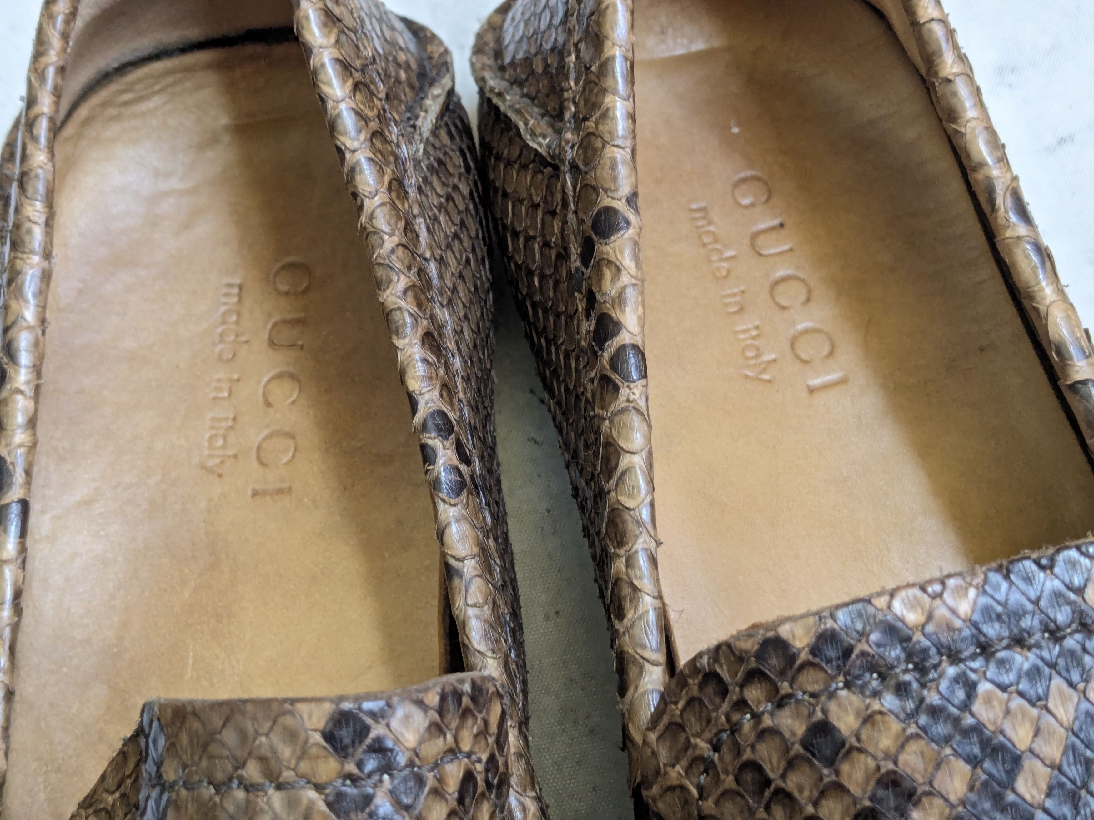 Gucci Gucci Horsebit Loafers Python Snakeskin 10.5 Leather Brown Size US 10.5 / EU 43-44 - 3 Thumbnail
