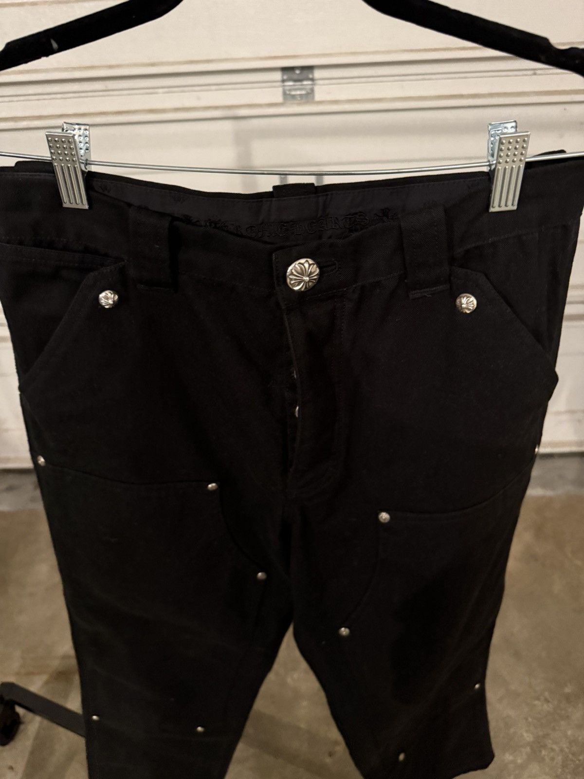 Chrome Hearts Chrome Hearts Double Knee Carpenter Black Canvas Pants Size US 30 / EU 46 - 2 Thumbnail
