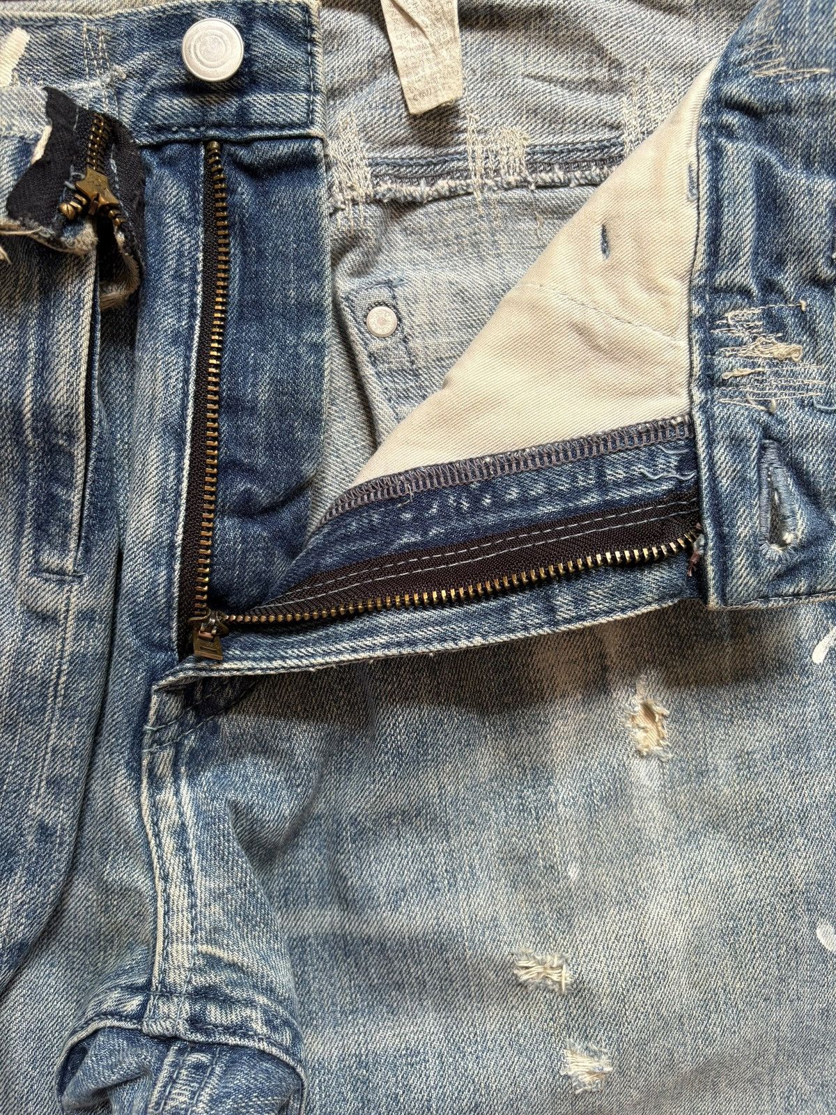 Japanese Brand Vintage Japanese Brand Selvedge Mud Wash Distressed Jeans Size US 30 / EU 46 - 9 Thumbnail