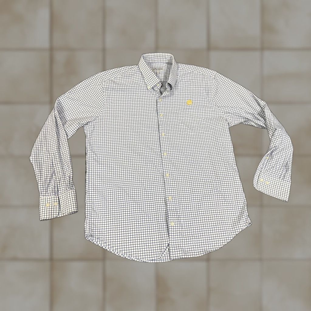 Peter Millar Peter Millar Shirt Mens Large White Blue Check Long Sleeve Button Down Stretch Size US L / EU 52-54 / 3 - 1 Thumbnail