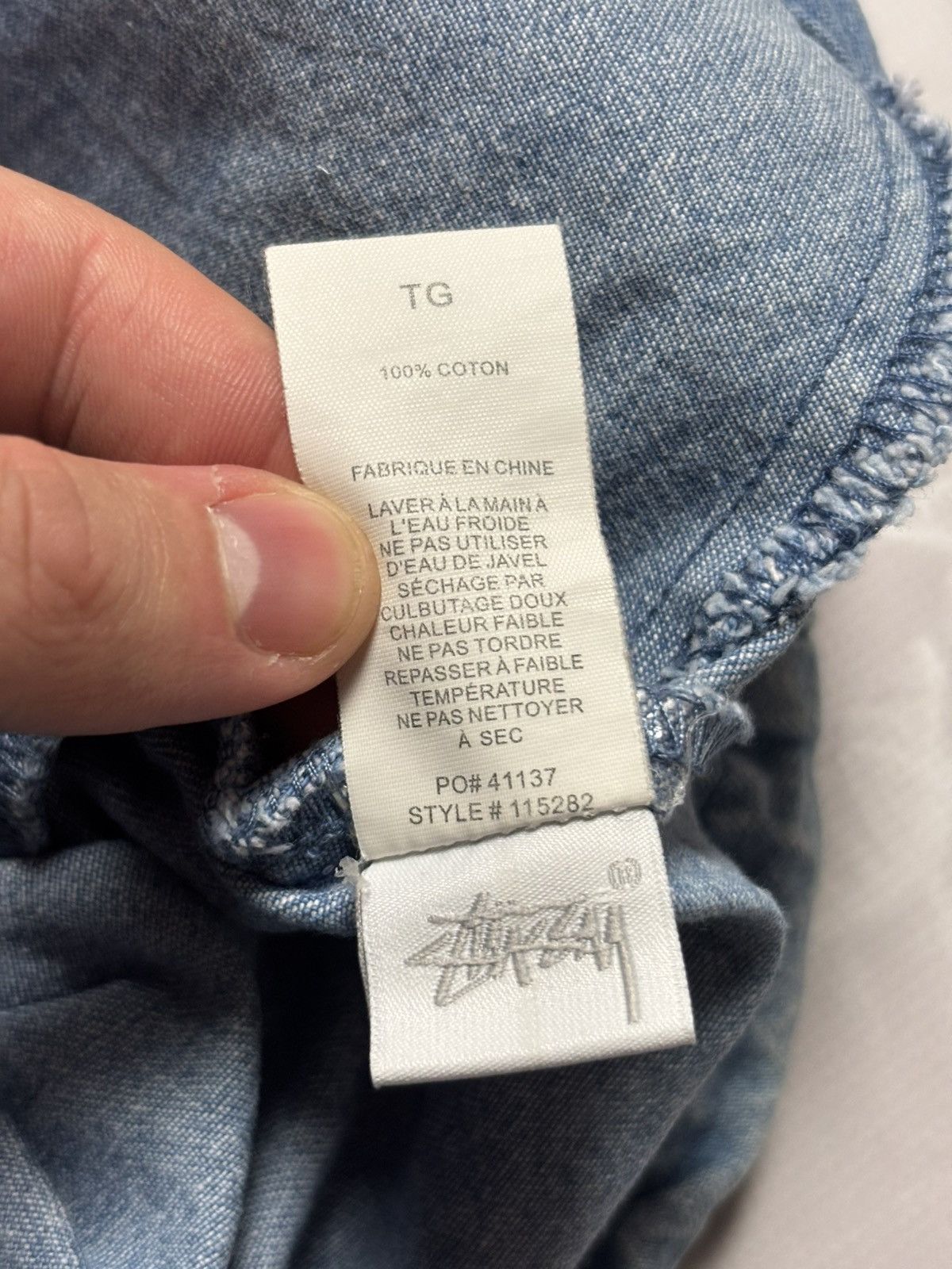 Stussy Stussy RARE Denim Hoodie Jacket Half Zip Mens Size XL Size US XL / EU 56 / 4 - 15 Thumbnail