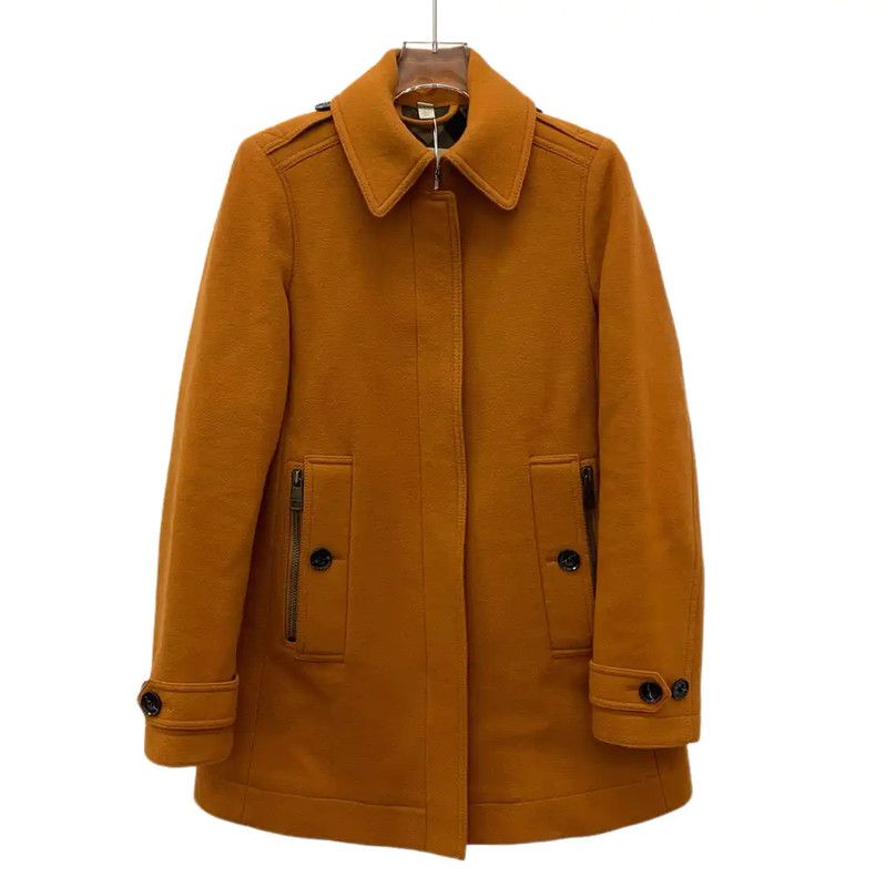 Burberry Burberry Orange Wool Ladies Coat (Size XS) Size XS / US 0-2 / IT 36-38 - 1 Thumbnail