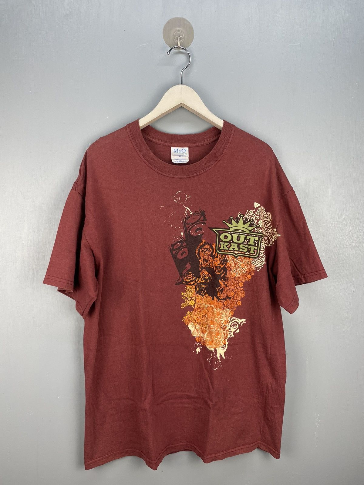 image of Band Tees x Rap Tees Vintage Y2K Outkast America Hip Hop Rap Band T Shirt in Red, Men's (Size XL)