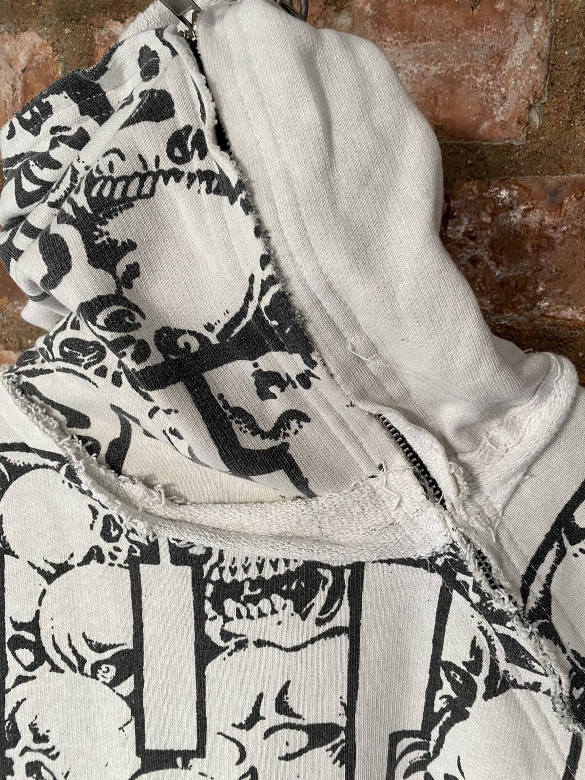 Japanese Brand Vtg Buddist Punk Japan cut and fringe Skull full zip hoodie Size US M / EU 48-50 / 2 - 9 Thumbnail