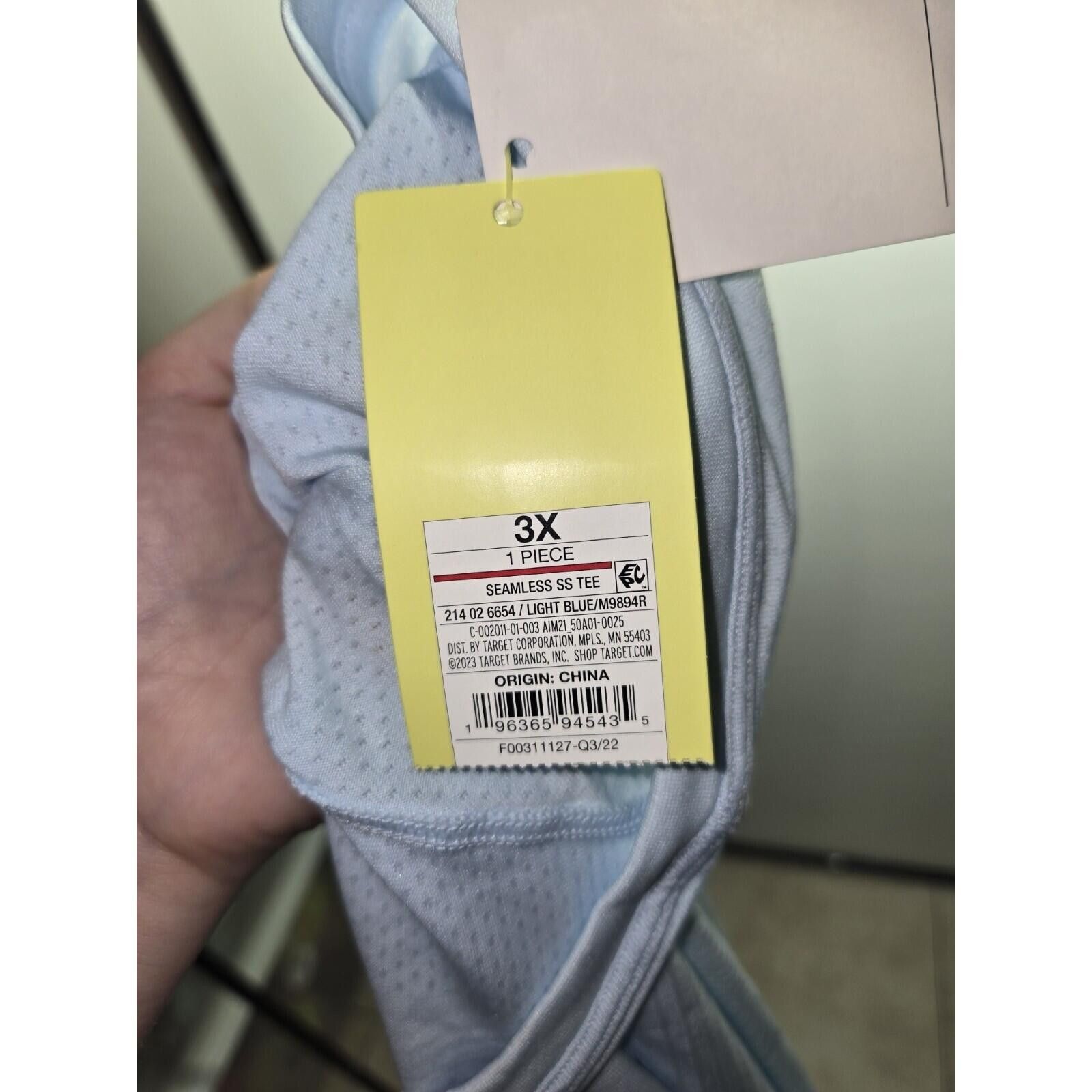 Other All in Motion Womens 3X Light Blue Seamless Short Sleeve Size 3XL / US 20-22 - 4 Thumbnail
