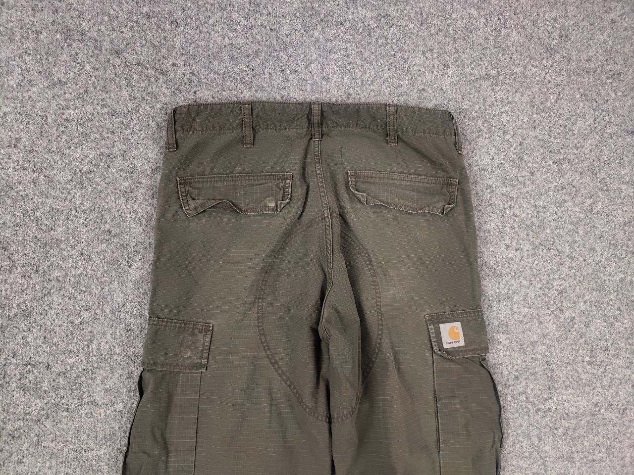 Carhartt Vintage Carhartt Ripstop Green Faded Regular Cargo Pants Size US 31 - 11 Thumbnail
