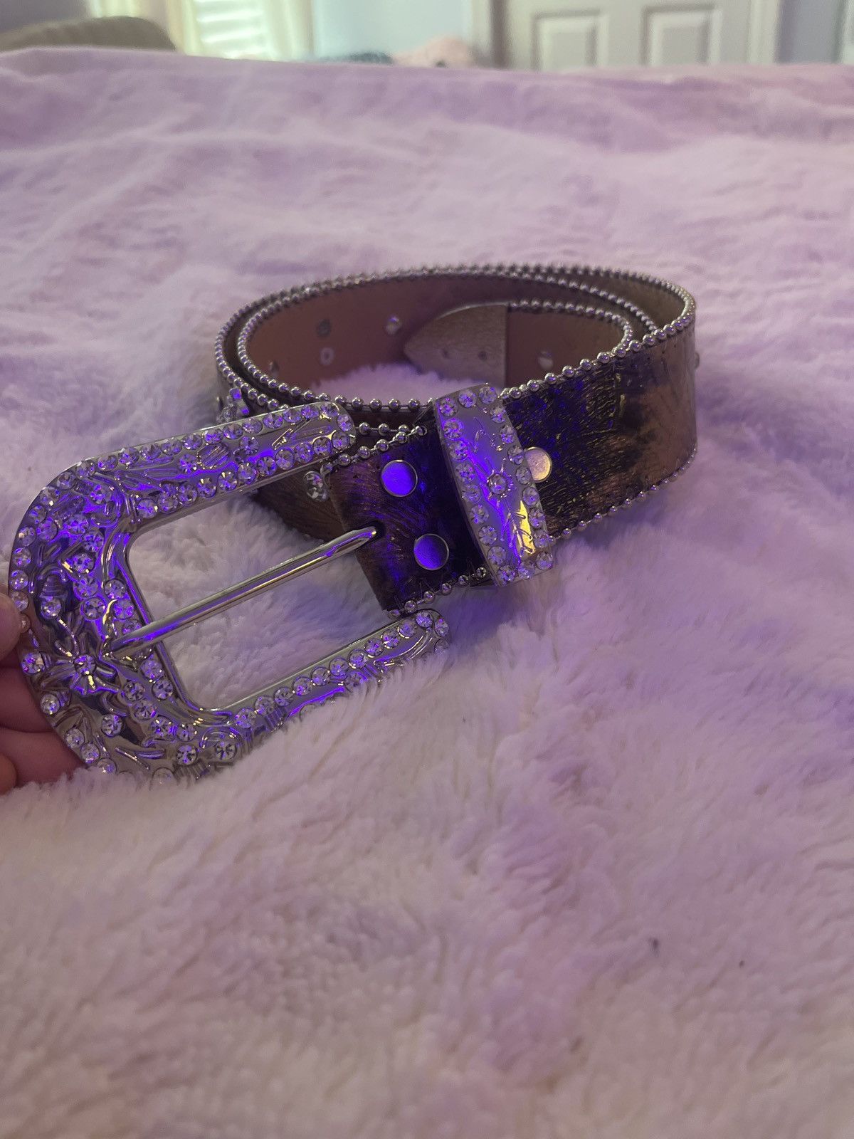 Other Brown bling belt with crosses Size 28 - 4 Thumbnail