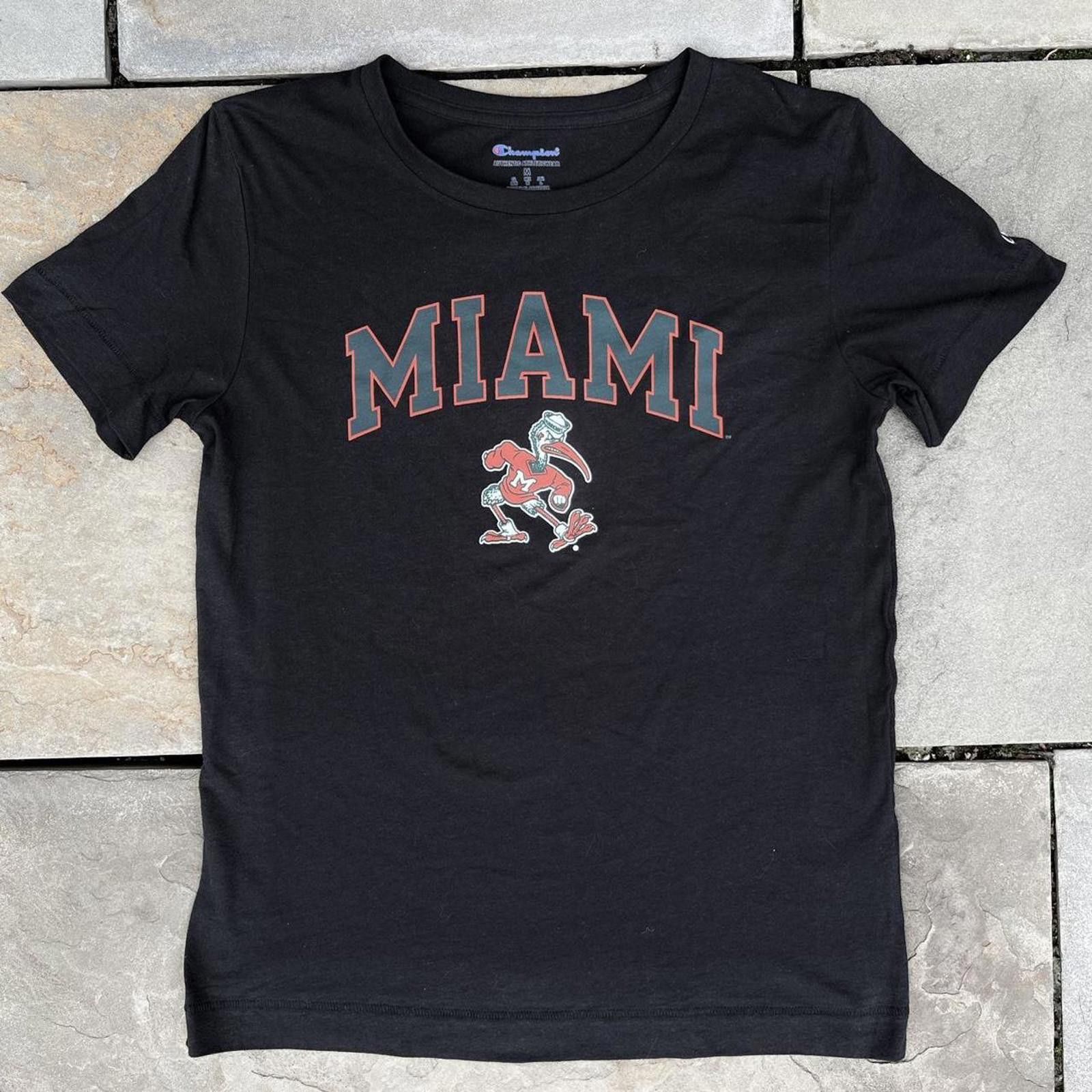 Champion NWT University of Miami Black T-shirt Size US M / EU 48-50 / 2 - 1 Thumbnail