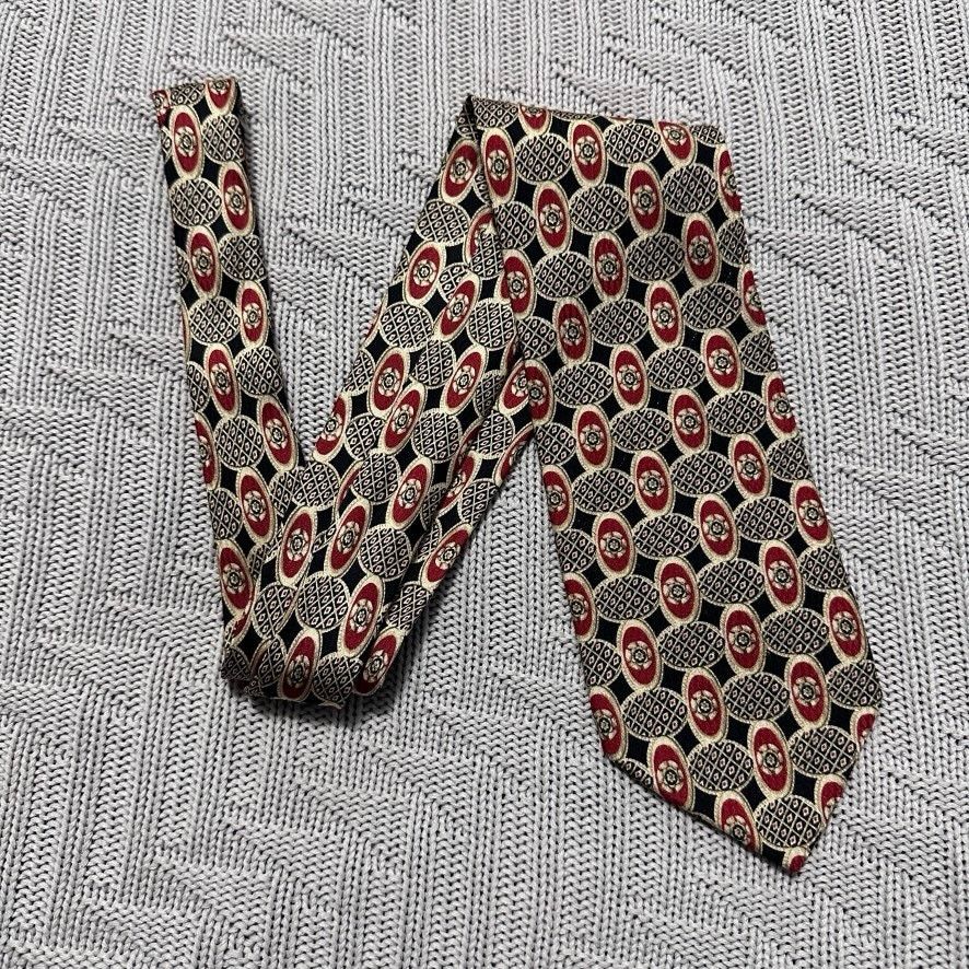 Canali Canali red and black oval abstract geometric silk tie Size ONE SIZE - 1 Thumbnail