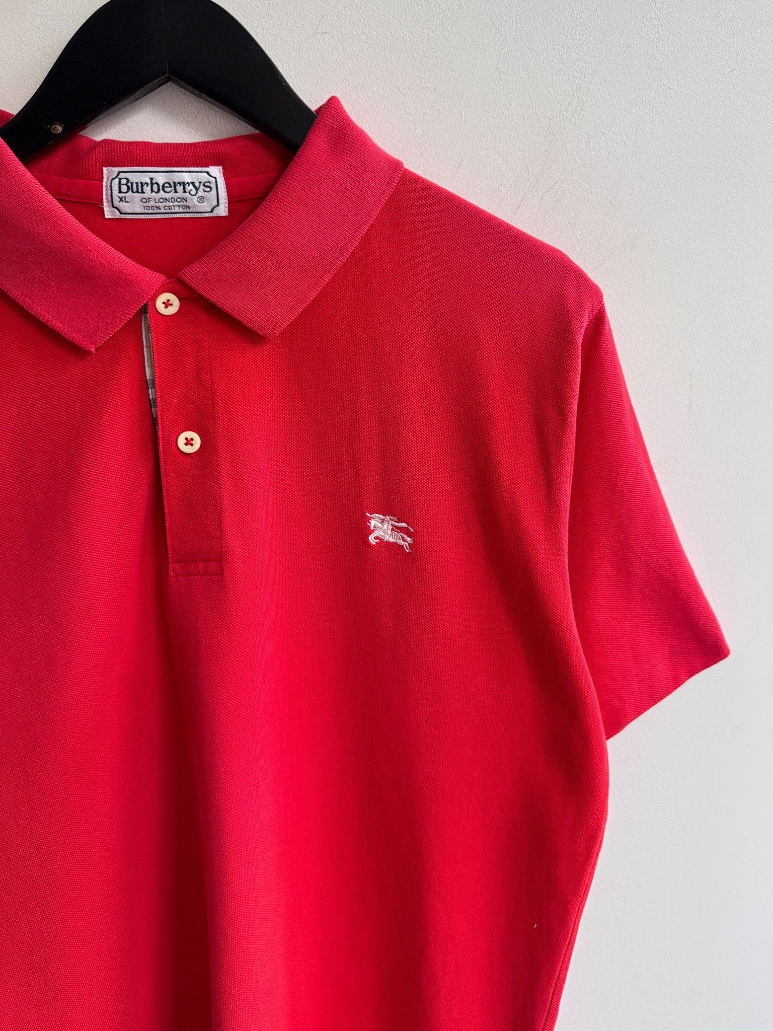 Burberry Burberry Red Polo Shirt Size US L / EU 52-54 / 3 - 3 Thumbnail