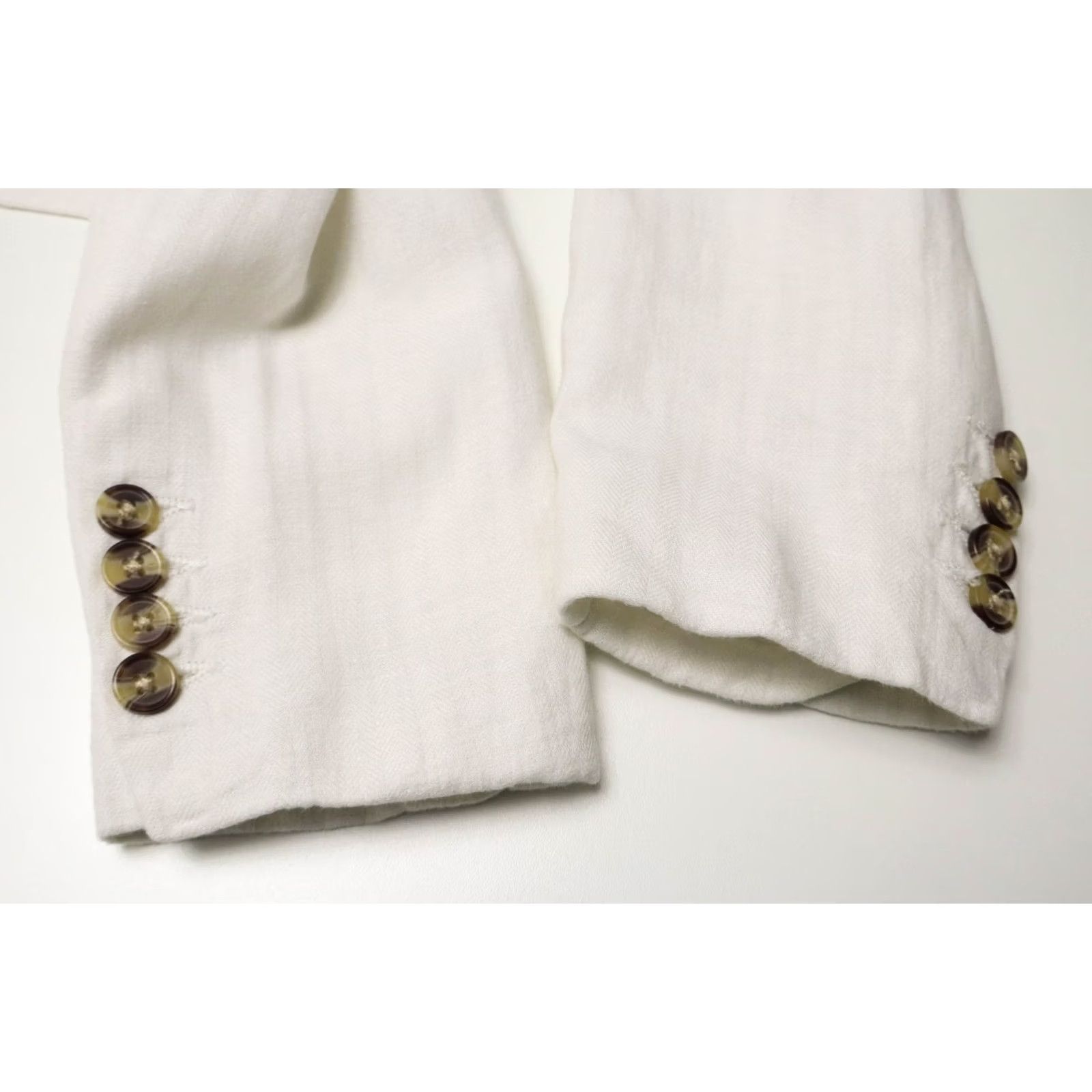 Lindbergh LINDBERGH Slim Fit White Blazer Men's SMALL Cotton Linen Blend Single-Breasted Size 36R - 7 Thumbnail