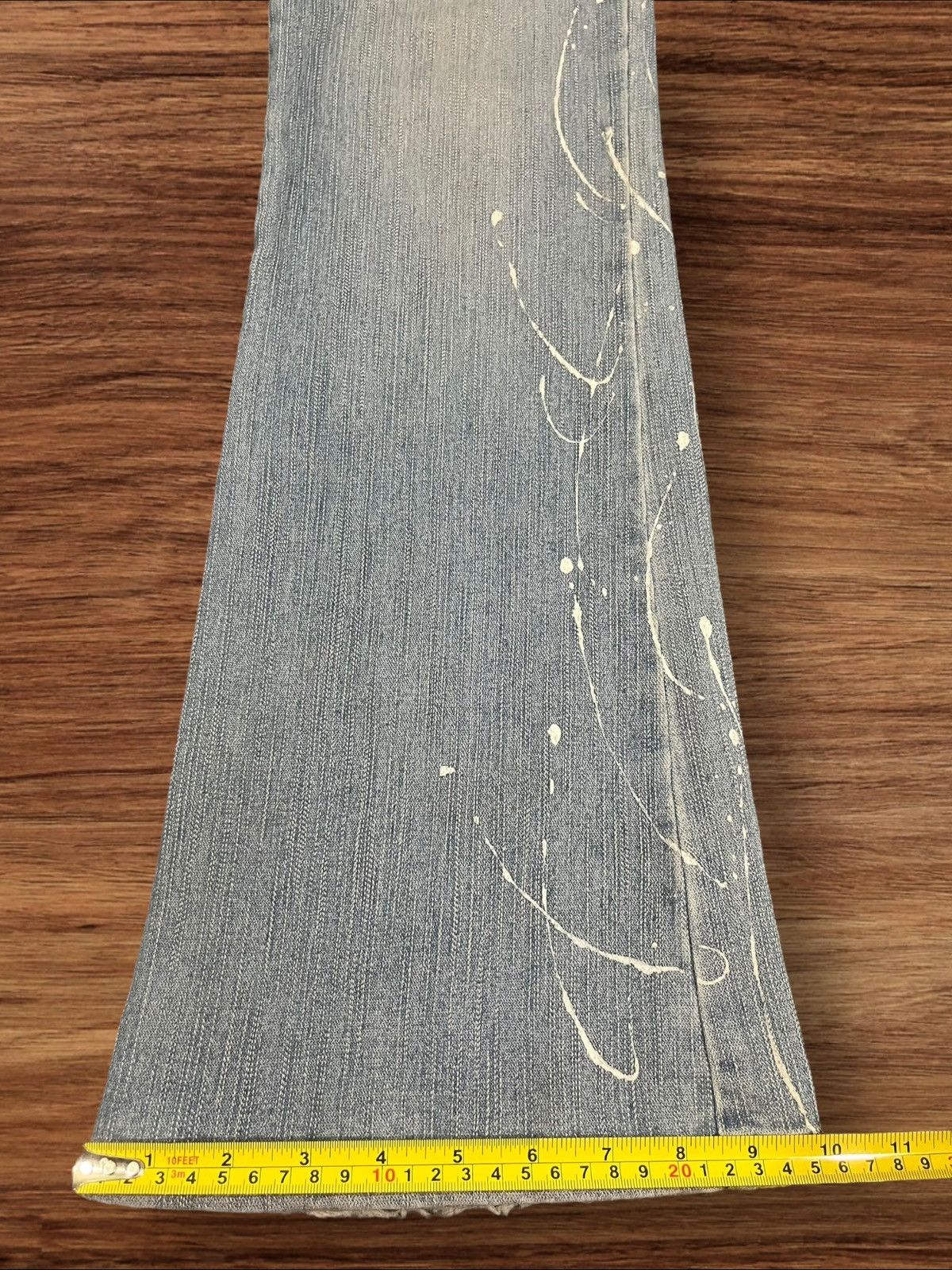 Hysteric Glamour × Japanese Brand × Tornado Mart Japanese Brand Paint Splattered Blue Wash Retro Flare Jeans Size US 29 - 15 Thumbnail