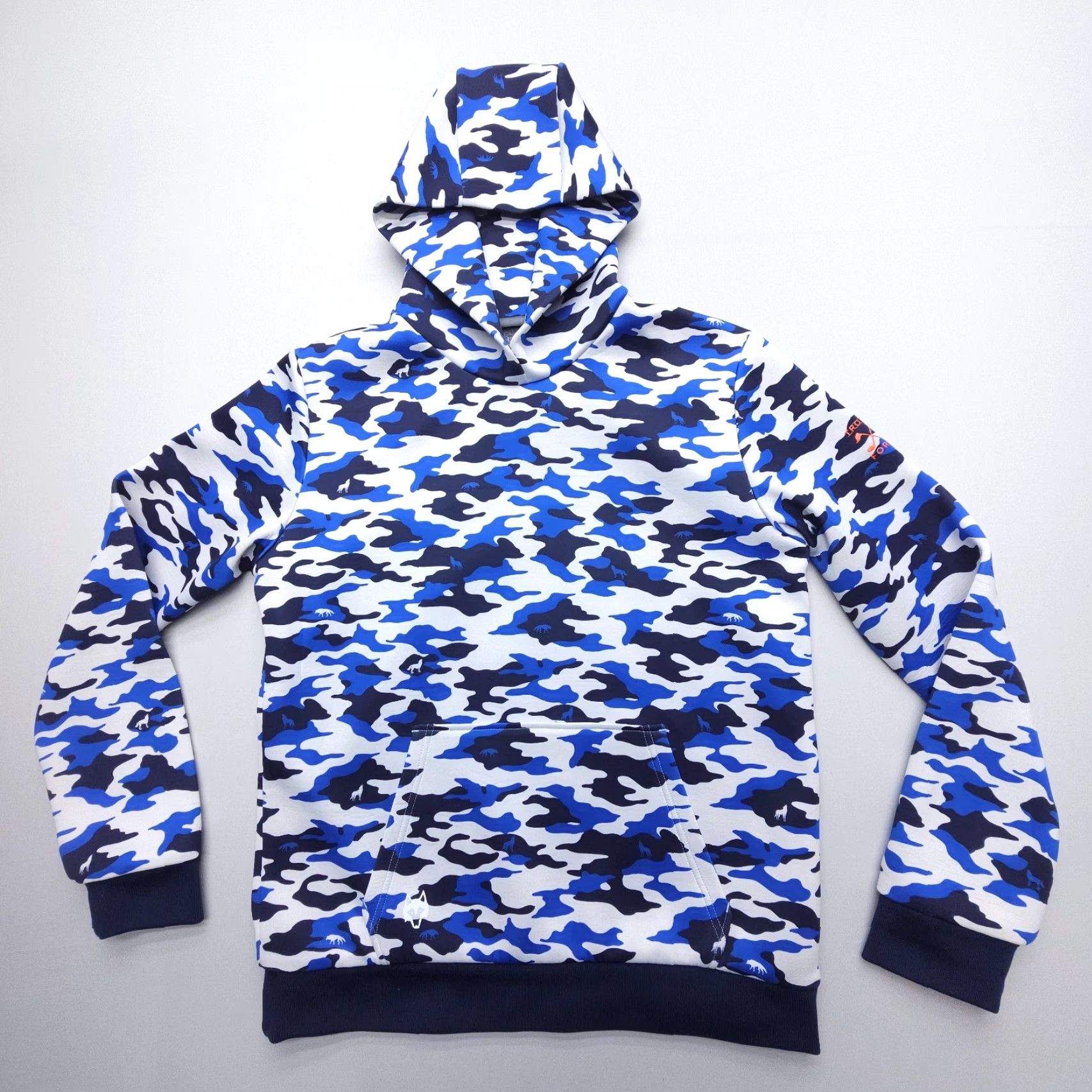 Vintage Greyson Camoscape Chene Hoodie Mens Small Blue Camouflage Wolf Print Performance Golf Shirt Size US S / EU 44-46 / 1 - 2 Thumbnail