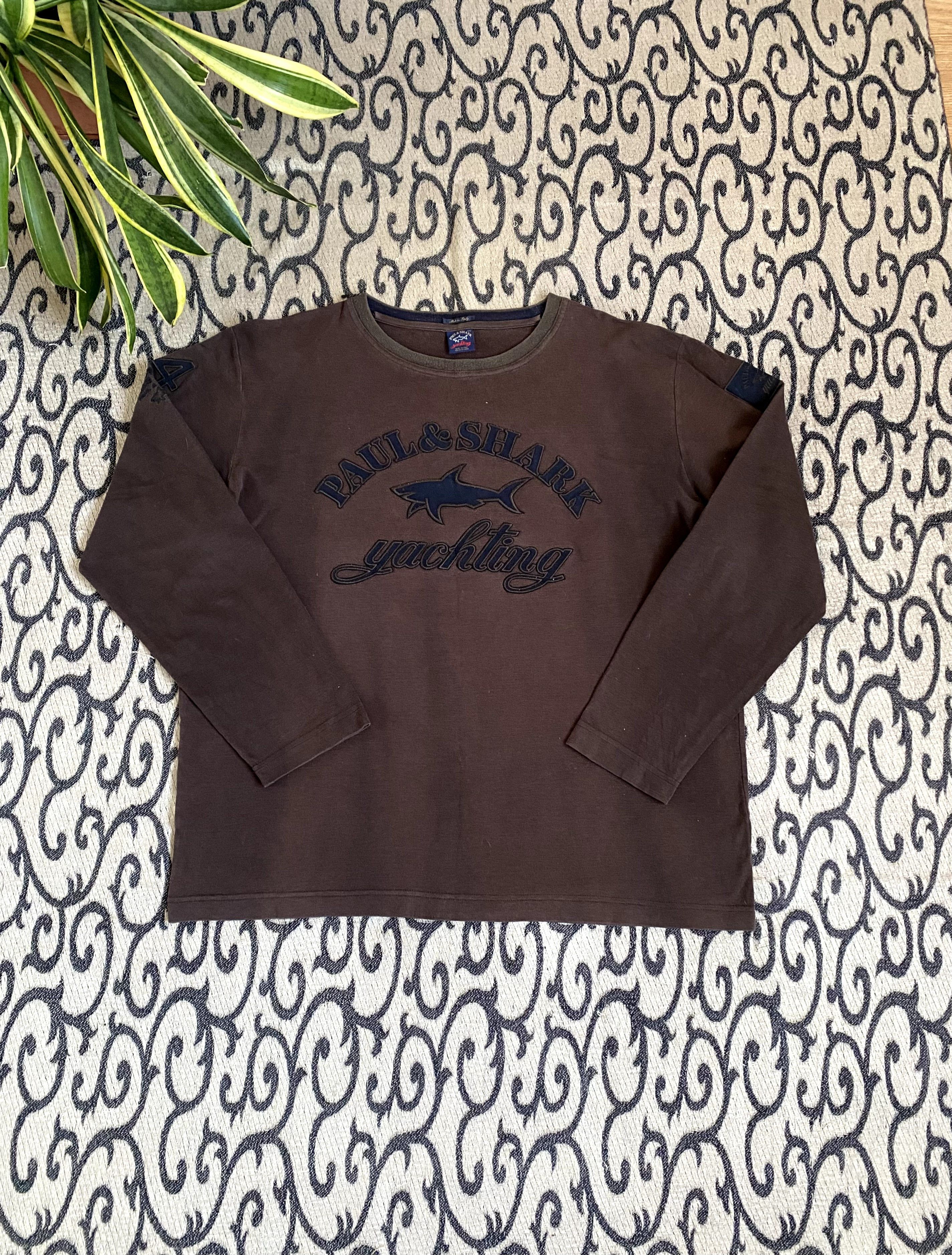 Paul & Shark Vintage Paul & Shark Big Logo Sunfaded Longsleeve Size US XL / EU 56 / 4 - 1 Thumbnail