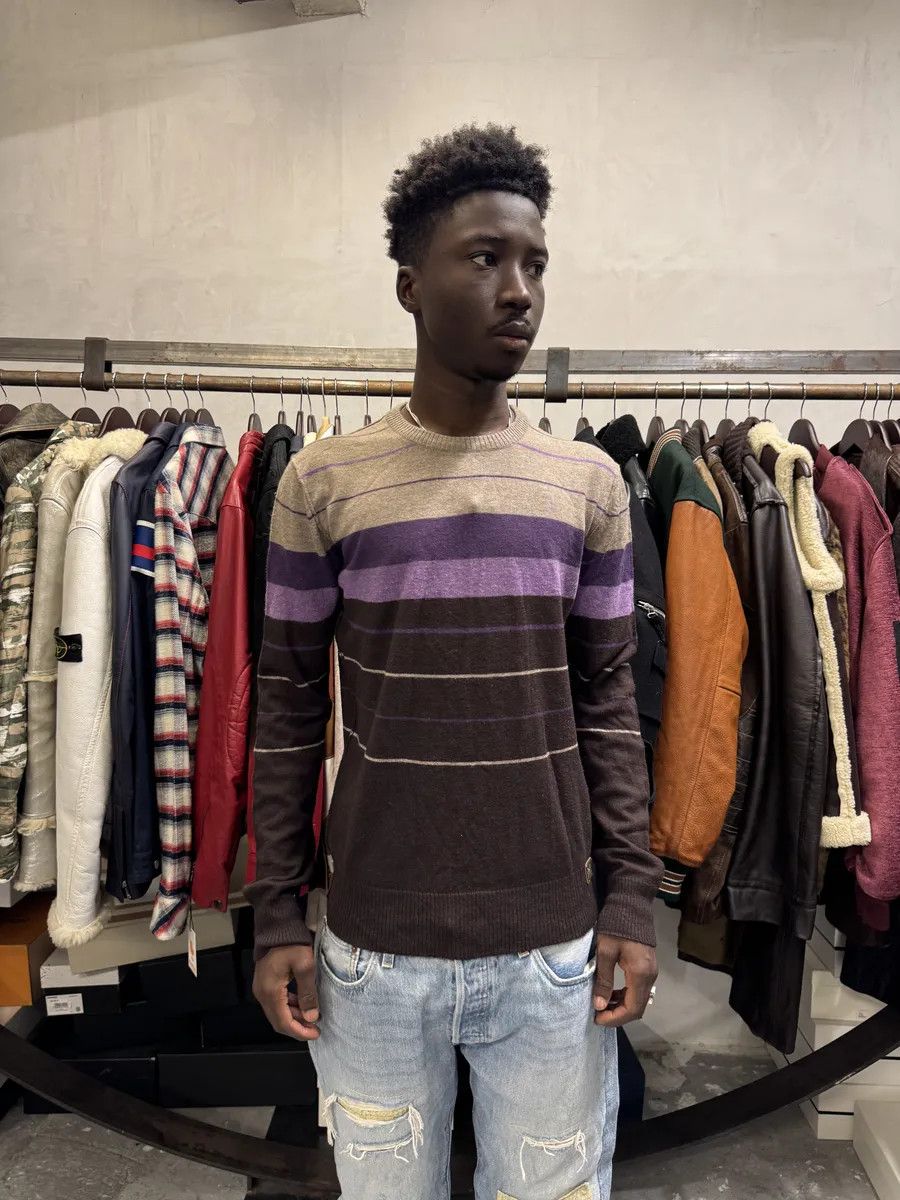 Designer × Dolce & Gabbana × Vintage 2000s Dolce & Gabbana Gradient Striped Purple & Brown Sweater Size US M / EU 48-50 / 2 - 2 Thumbnail
