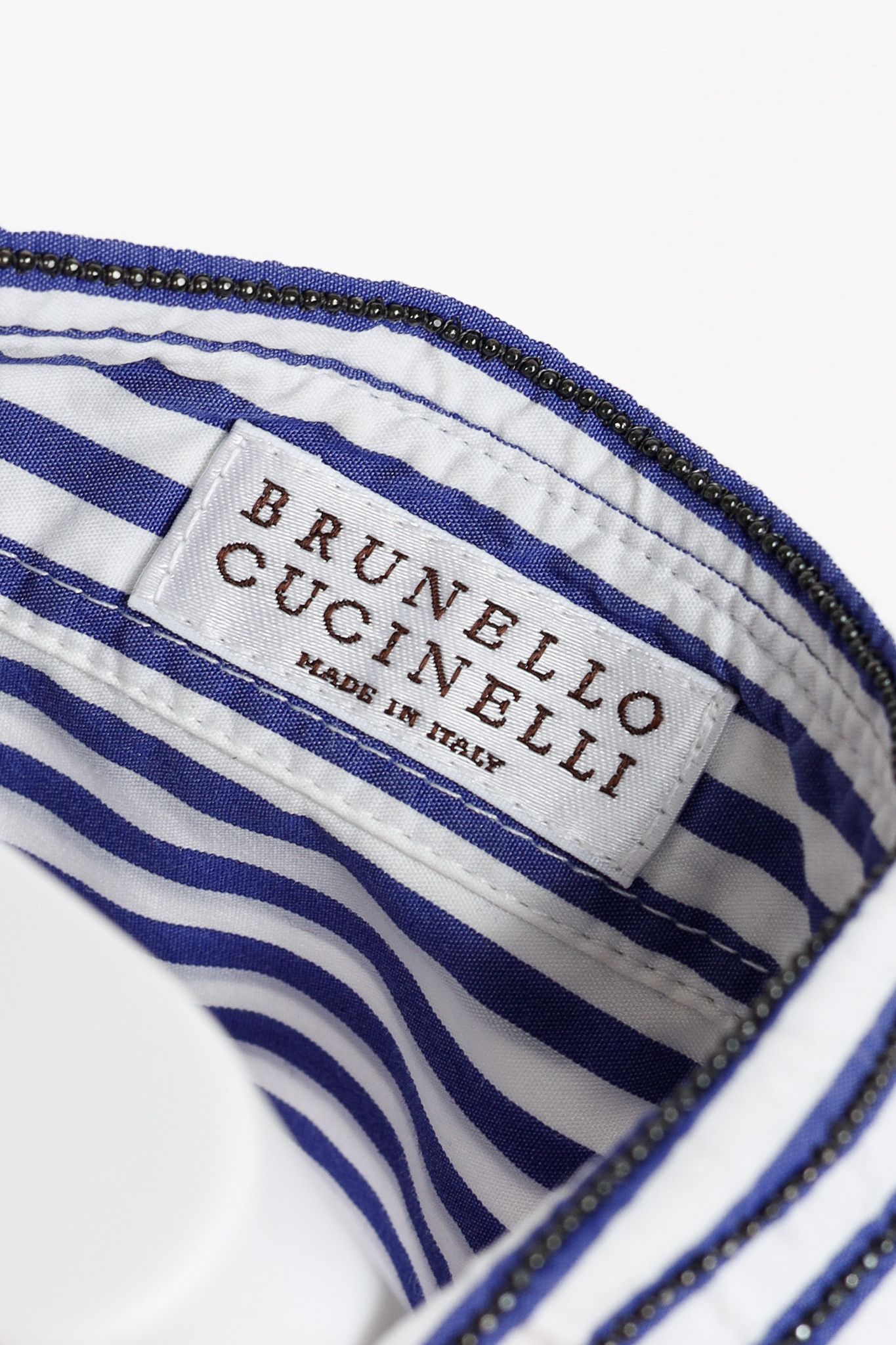 Brunello Cucinelli Brunello Cucinelli AW/16 Striped Monili-Bead Shirt Size M / US 6-8 / IT 42-44 - 4 Thumbnail