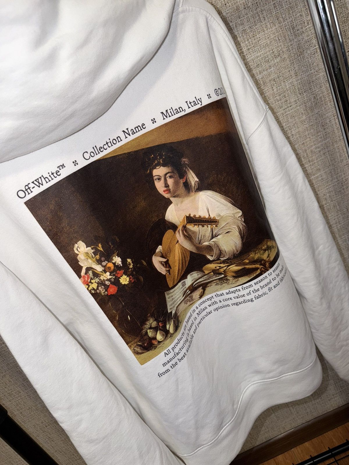 Off-White OFF WHITE CARAVAGGIO PAINTING WHITE HOODIE Size US L / EU 52-54 / 3 - 3 Thumbnail