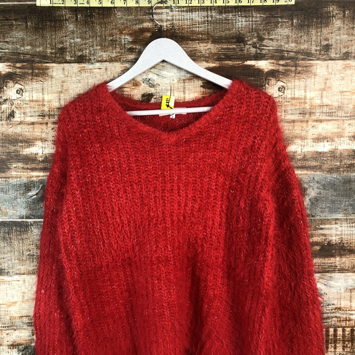 Japanese Brand DL Ozoc Red Mohair Knitwear #C371 Size M / US 6-8 / IT 42-44 - 2 Thumbnail