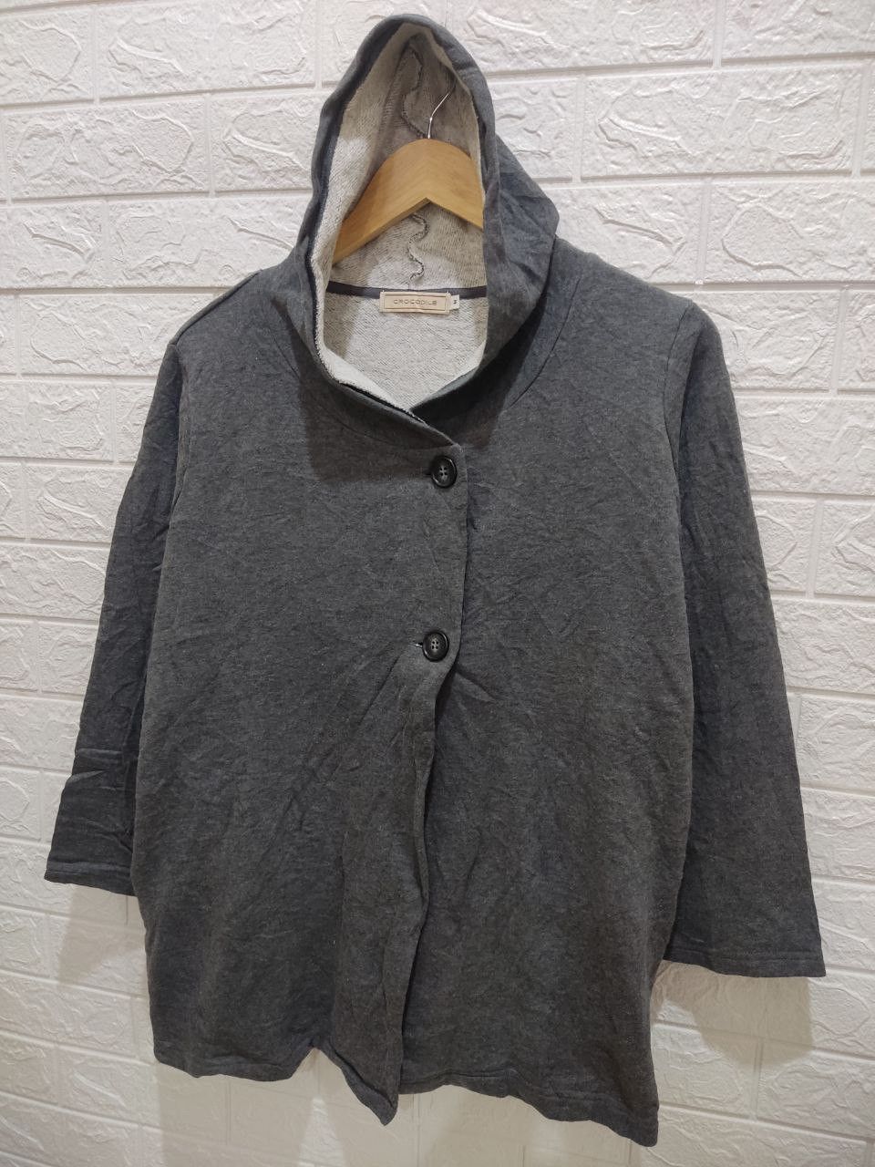Japanese Brand CROCODILE Wool Hooded Cardigan Coat Jacket Size M / US 6-8 / IT 42-44 - 3 Thumbnail