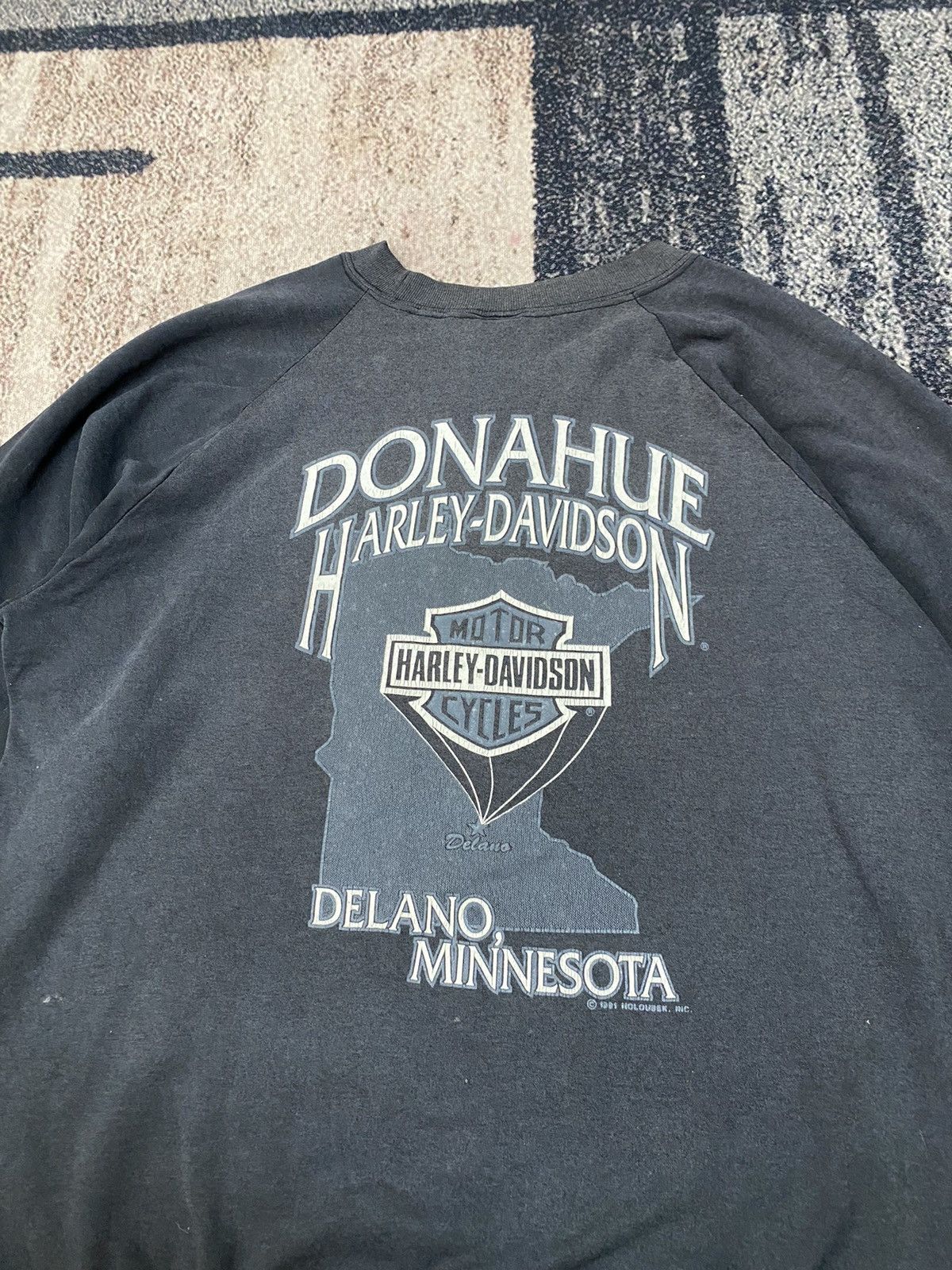 Harley Davidson Rare Vtg 1991 Harley Davidson Delano Minnesota Sweatshirt Size US L / EU 52-54 / 3 - 4 Thumbnail
