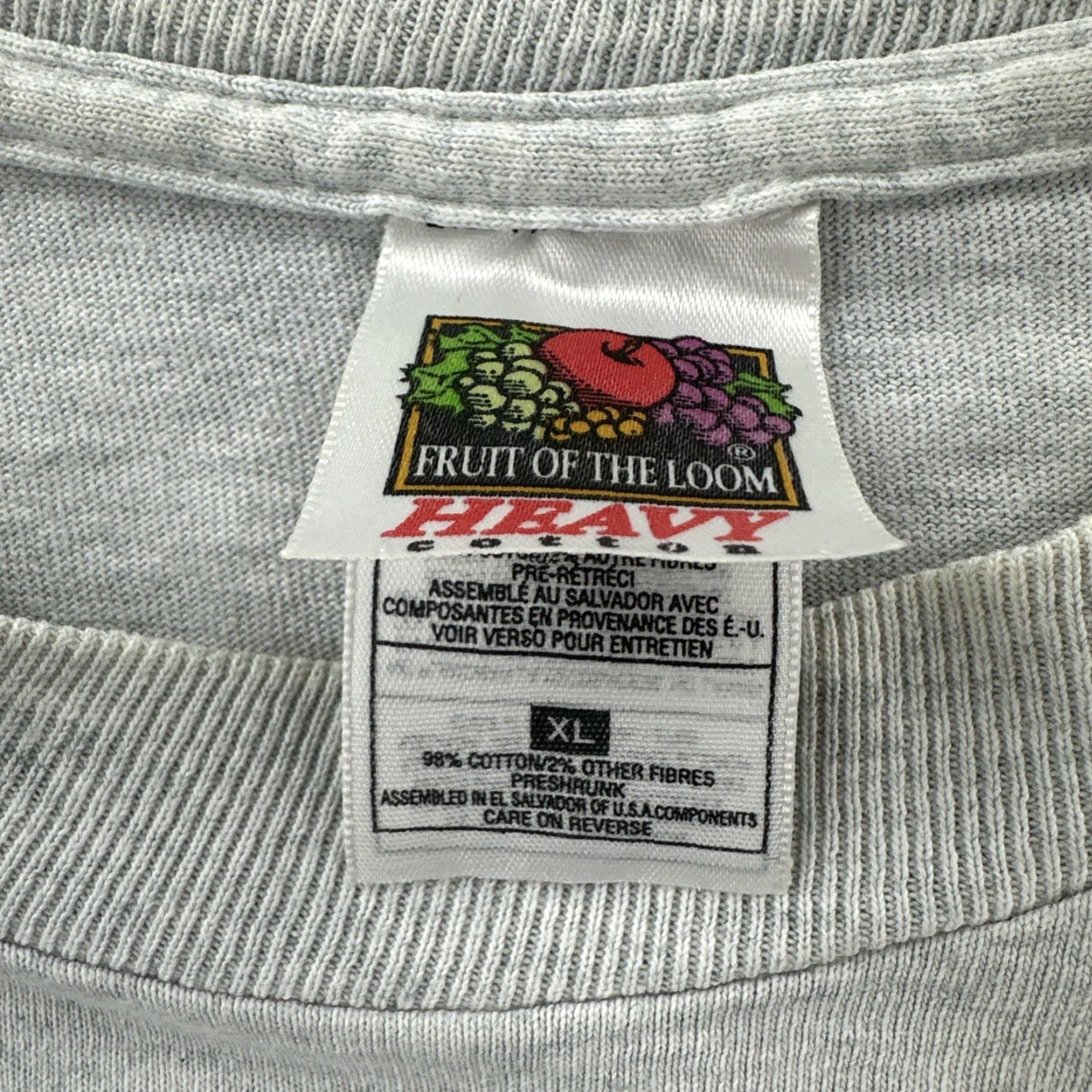 Fruit Of The Loom VINTAGE Fruit Of the Loom Heavy Adult XL Heather Gray Shirt WYO Rugby 90s Y2K Mens Shirt XL Gray 90s Size US XL / EU 56 / 4 - 7 Thumbnail
