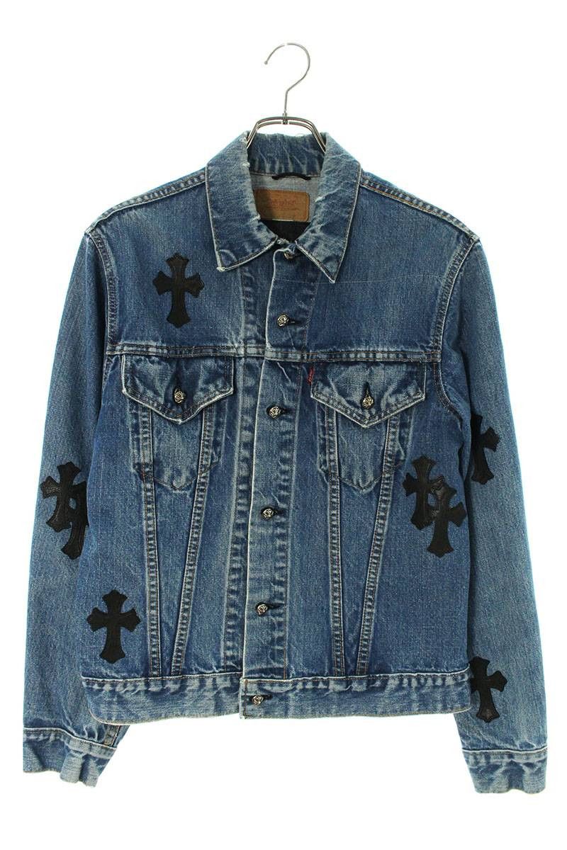 image of Chrome Hearts Levi's Trucker Jacket in Blue, Men's (Size Small)