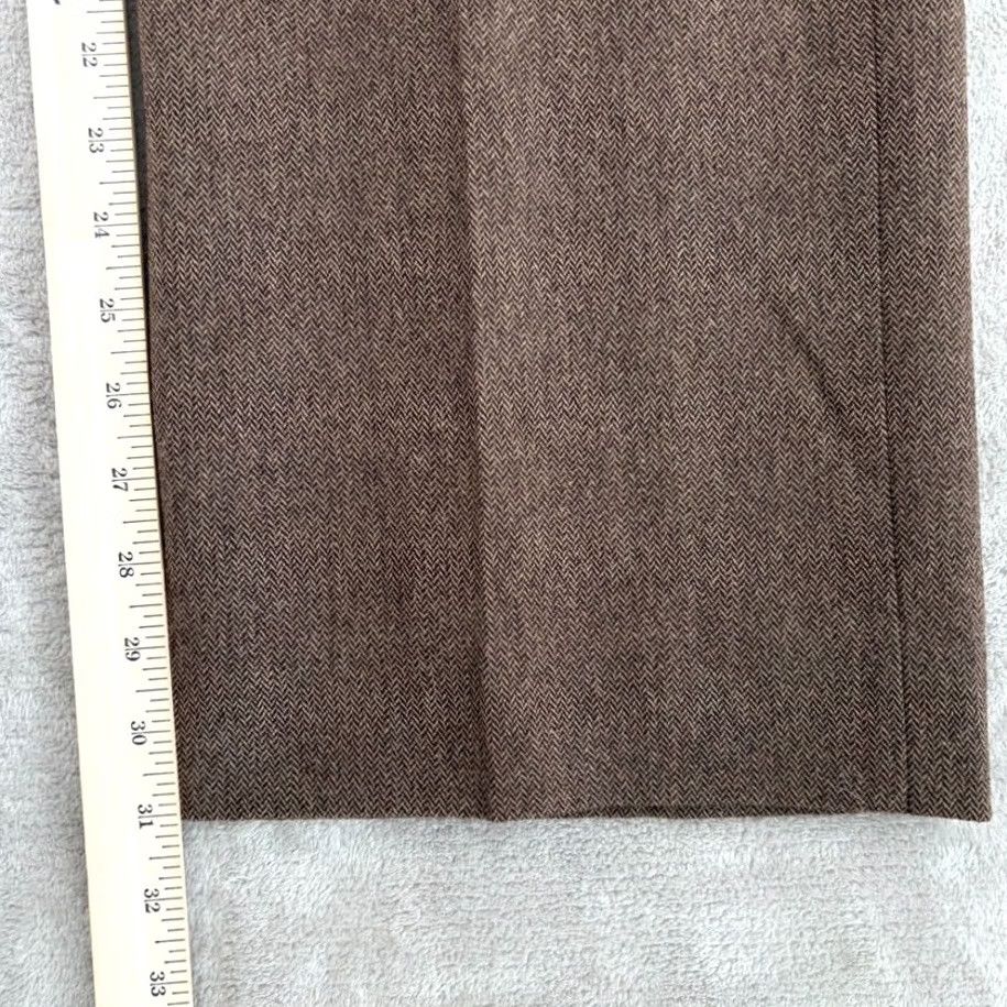 Ralph Lauren Ralph Lauren LRL Wool Herringbone Trouser Pants Women 6 Brown Wide Leg Preppy Dress Pants Vintage No Size 28" / US 6 / IT 42 - 7 Thumbnail