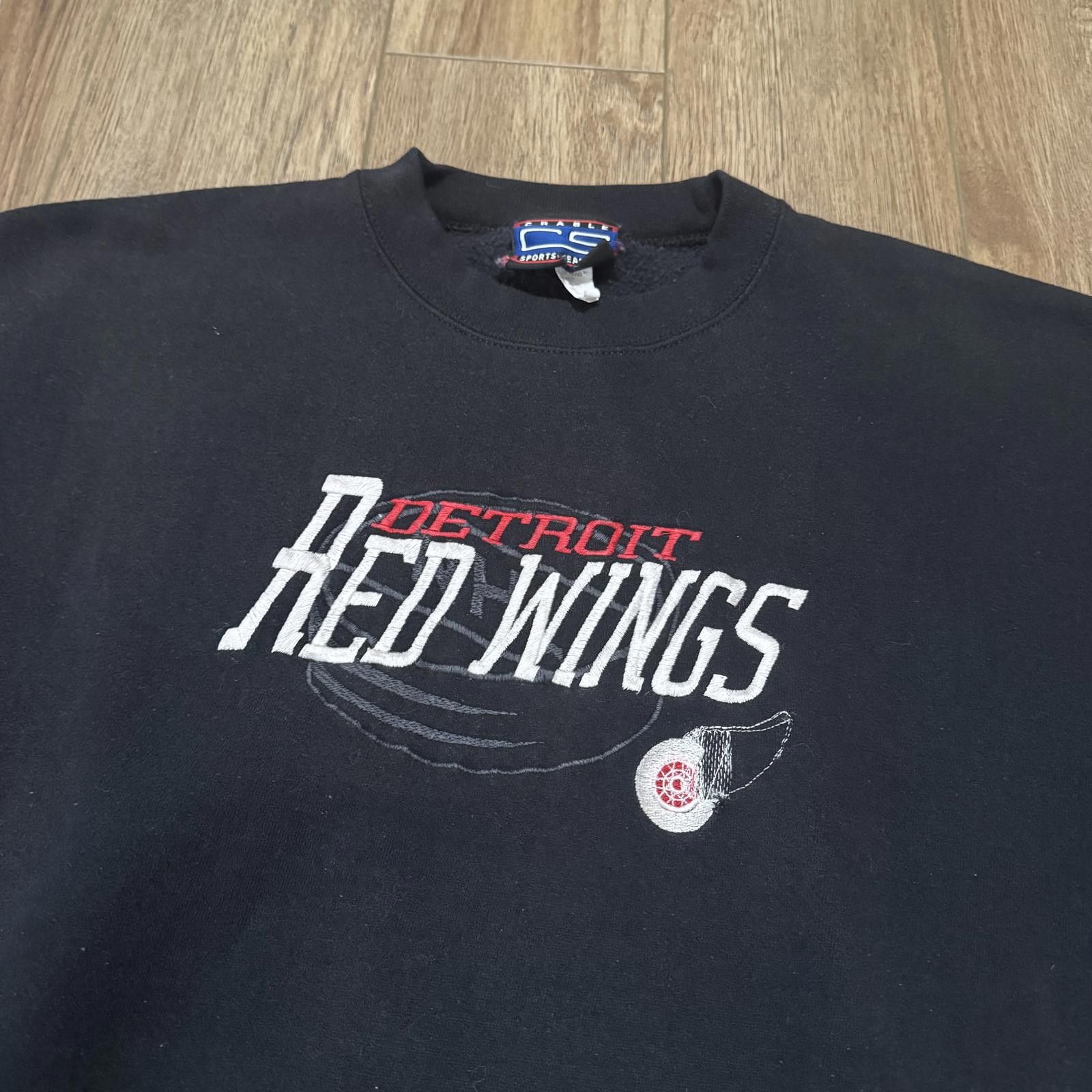 Other Vintage 90s Detroit Red Wings Black Crewneck Sweater Size US XL / EU 56 / 4 - 2 Thumbnail