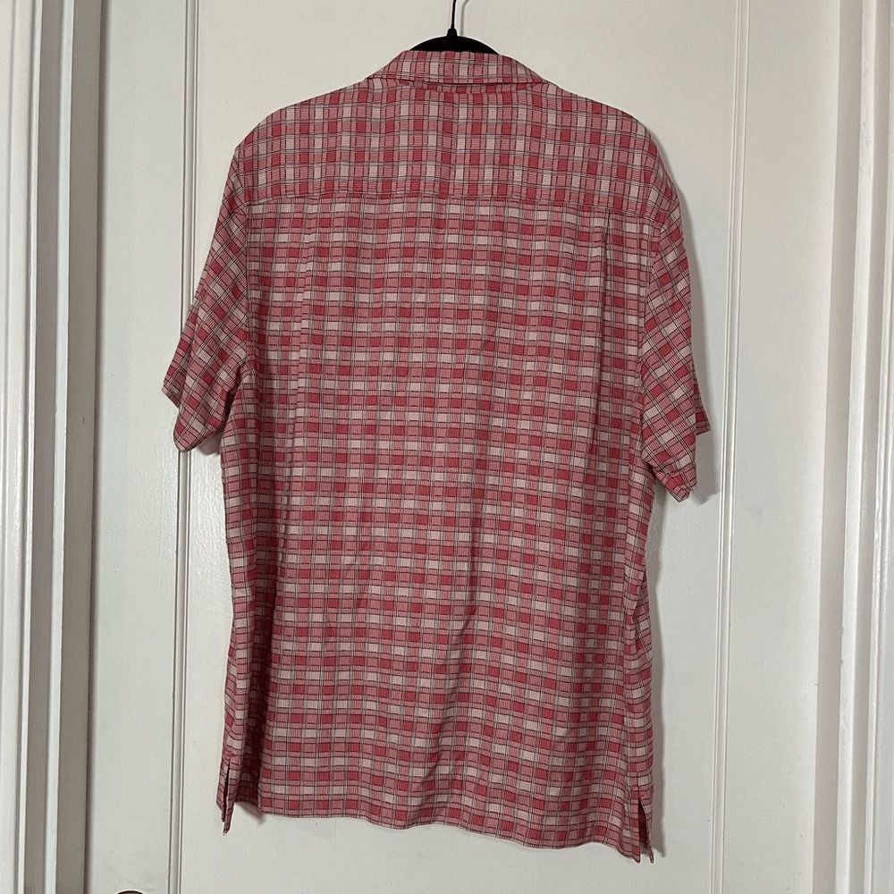 Tommy Bahama Tommy Bahama red white black woven Plaid Camp Shirt 100% Sil Size US L / EU 52-54 / 3 - 2 Thumbnail