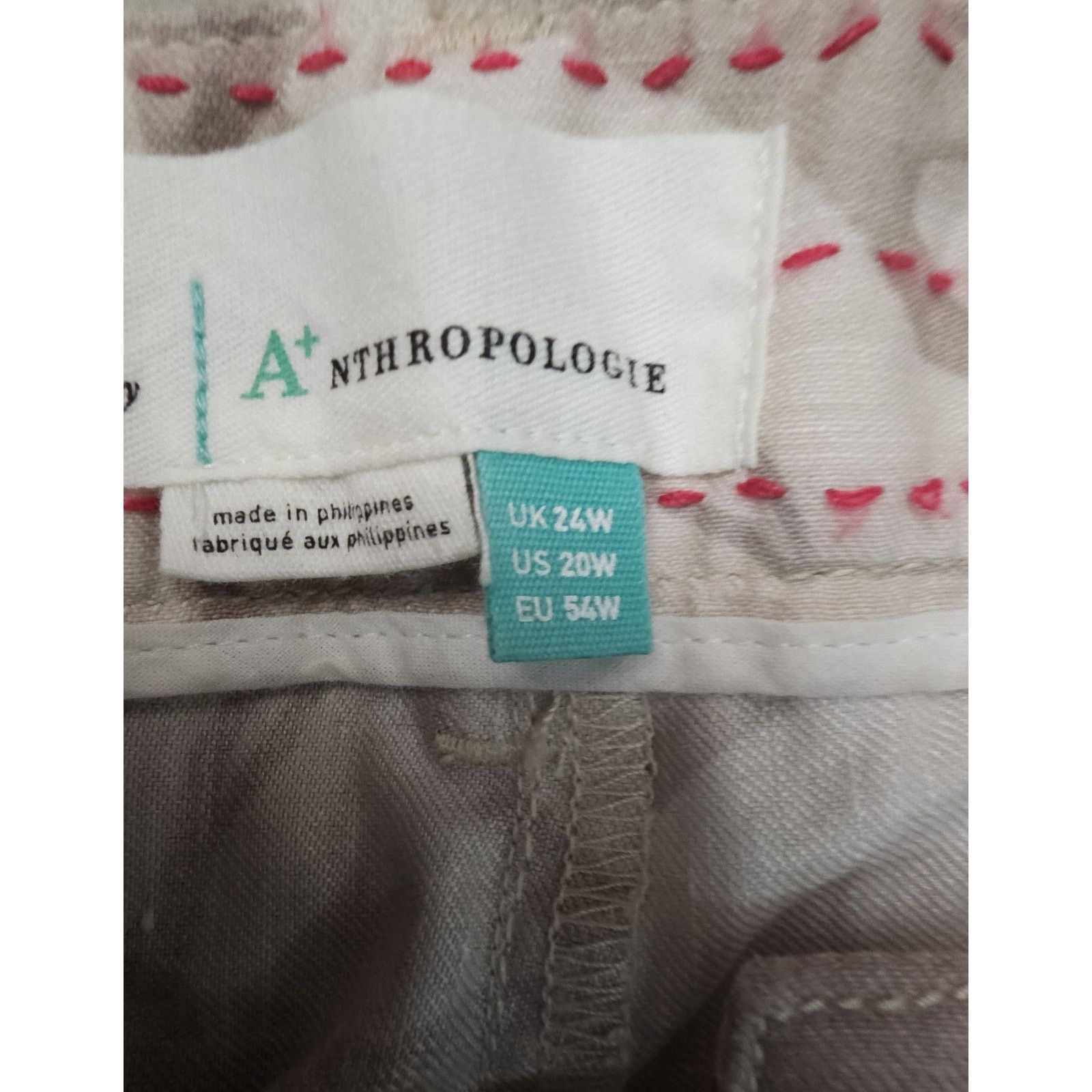 Anthropologie Anthropologie Pants Frannie Linen Blend Tapered Camo 20W Size 40" / US 18 - 9 Thumbnail