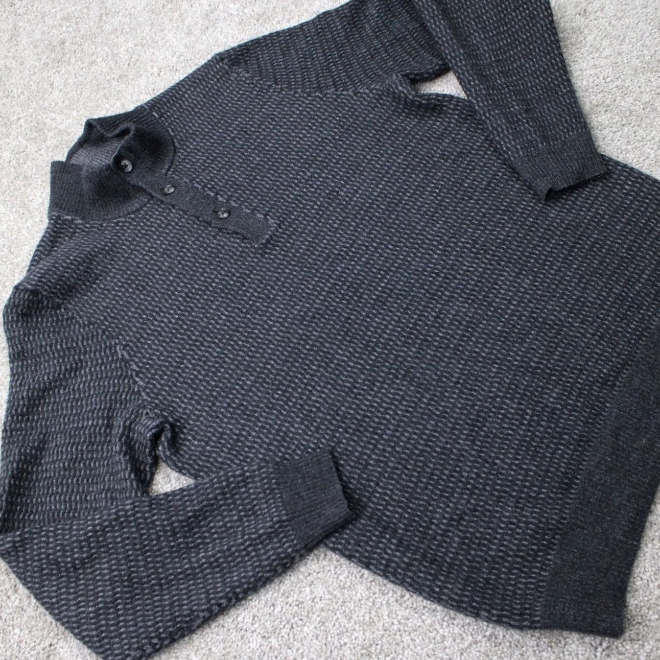 Joseph Abboud Joseph Abboud Sweater Mens Large Gray Merino Wool/Acrylic 1/4 Zip L/S Pullover Size US L / EU 52-54 / 3 - 6 Thumbnail