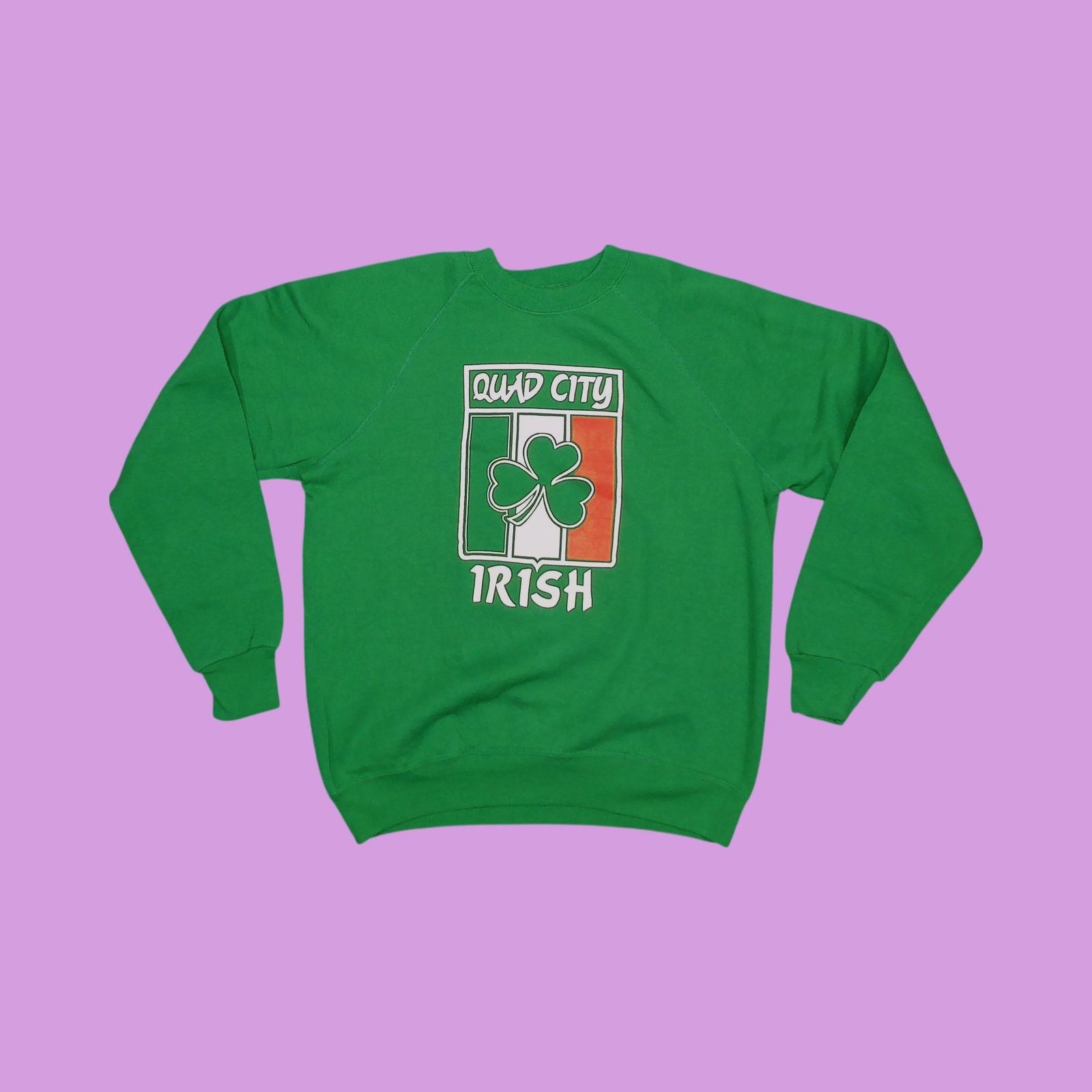 Lee Lee | Vintage 90s Quad City Irish Blank Raglan Sweatshirt Size US L / EU 52-54 / 3 - 12 Thumbnail